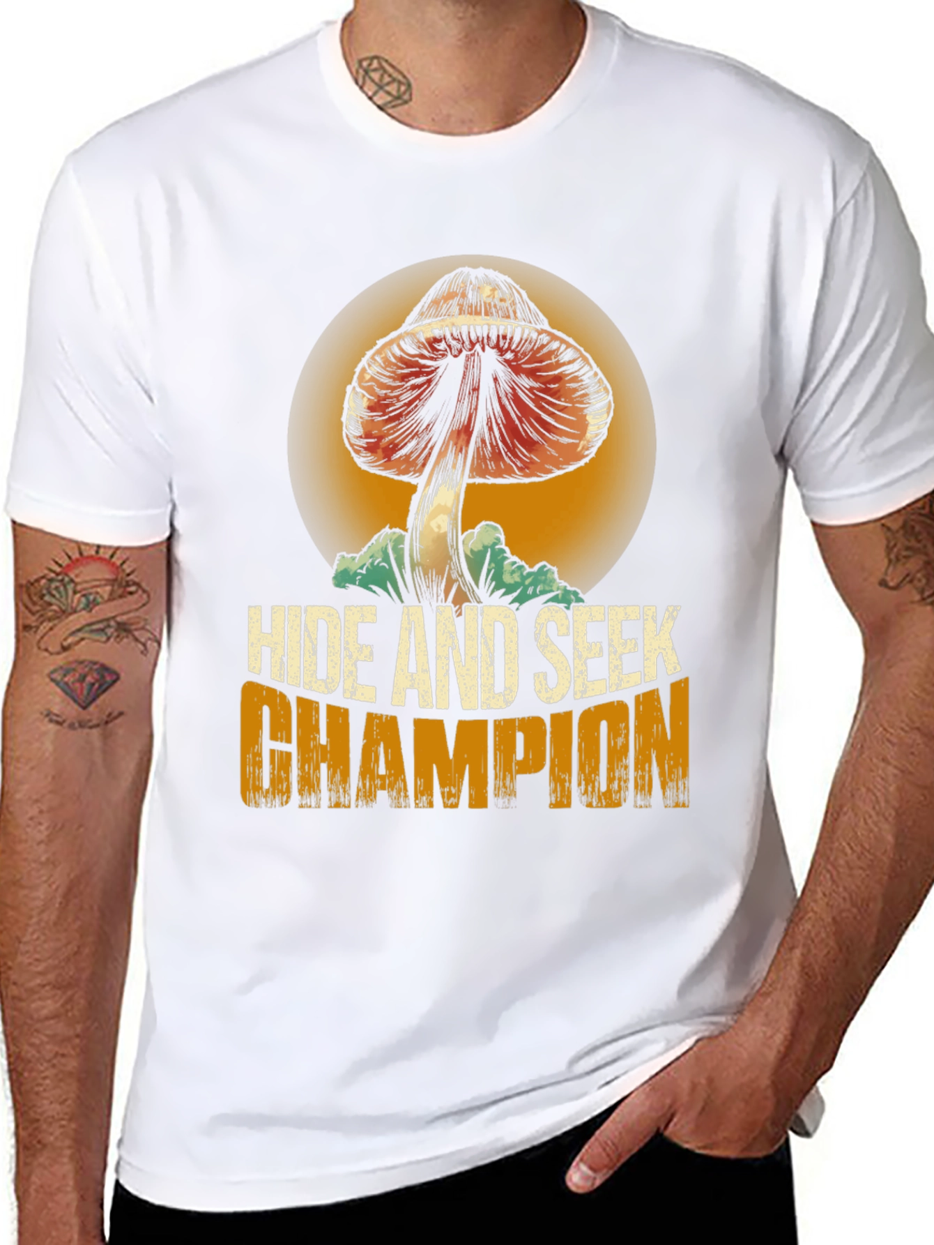 Black Hide and Seek Champion Mushroom Graphic T-Shirt view 8