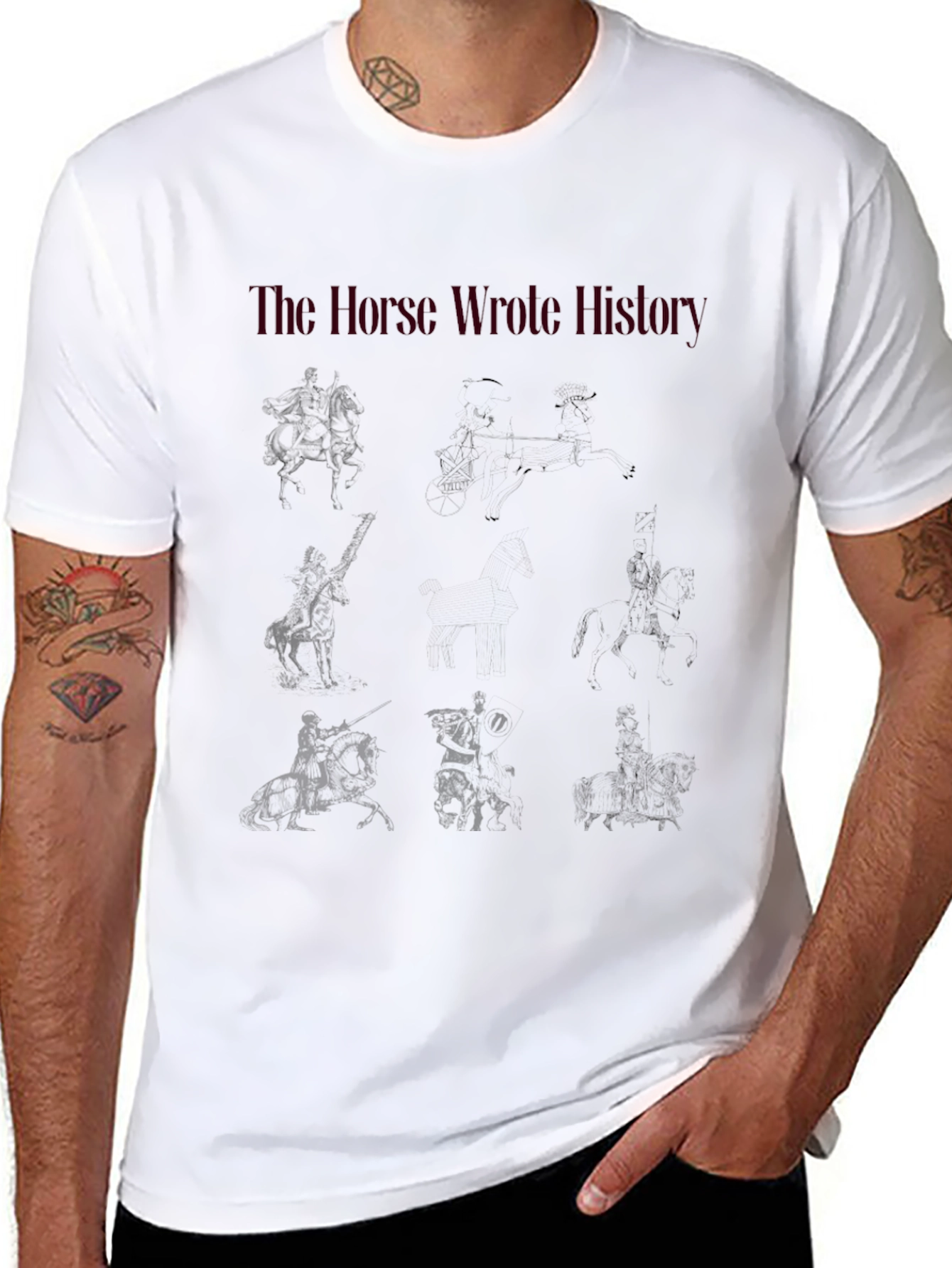 Black The Horse Wrote History Graphic Tee view 8