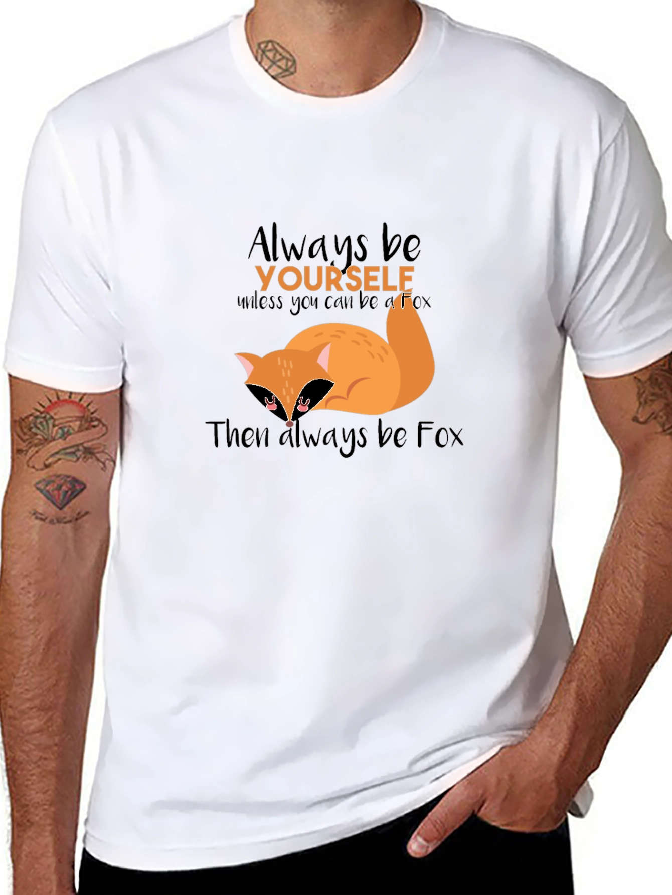Black Always Be Yourself Fox T-Shirt view 8