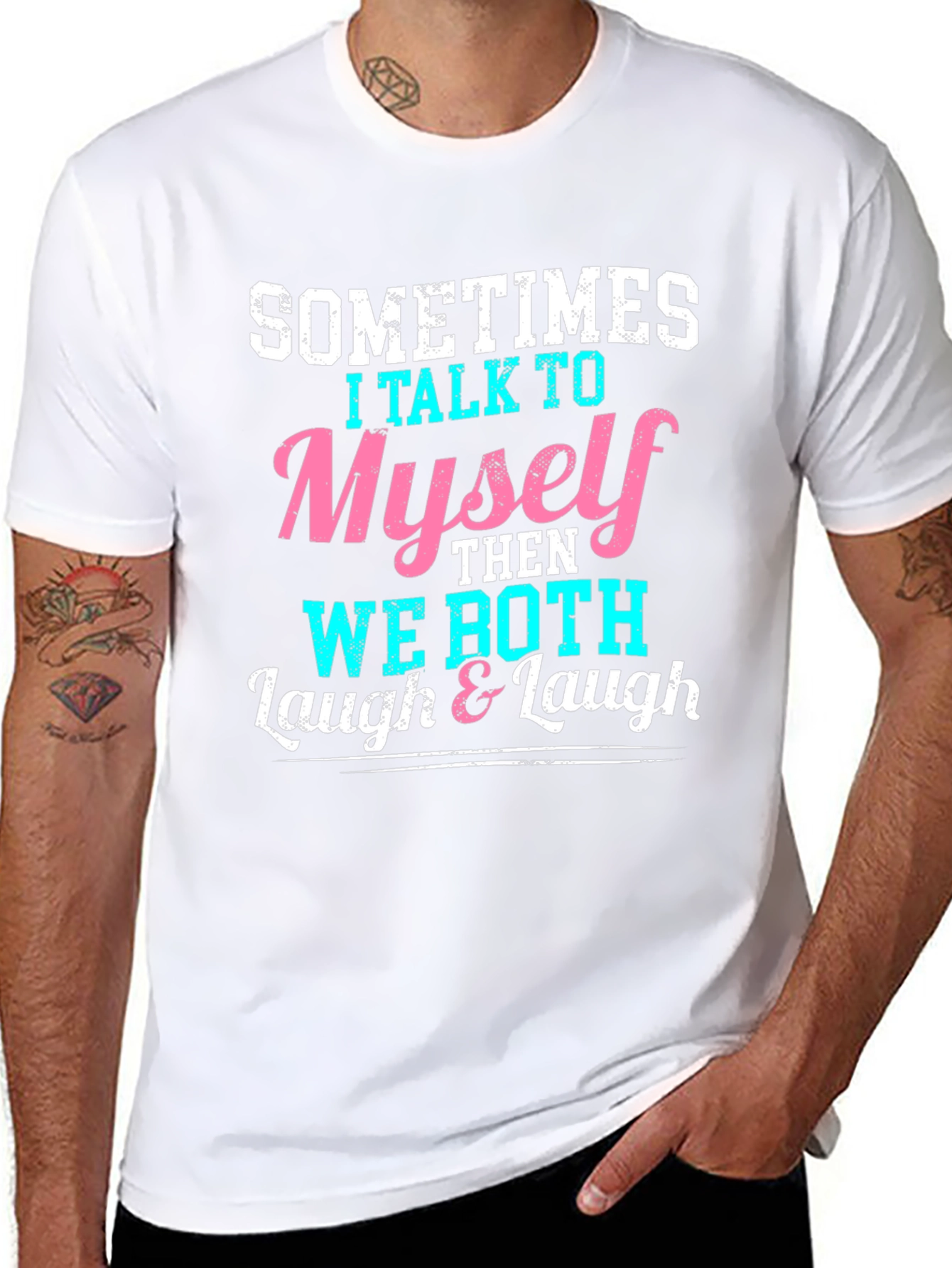 Black Sometimes I Talk to Myself Graphic Tee view 8