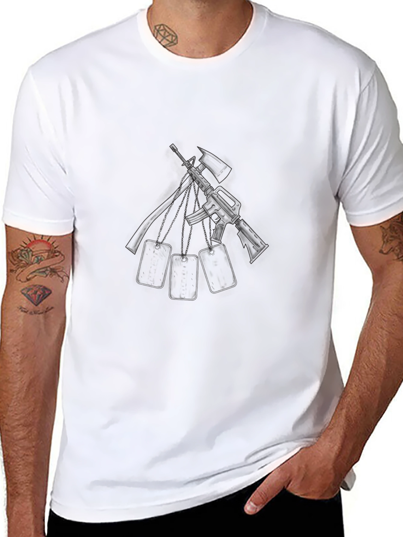 Black Black AK-47 Graphic T-Shirt - Men's Casual Tee view 8