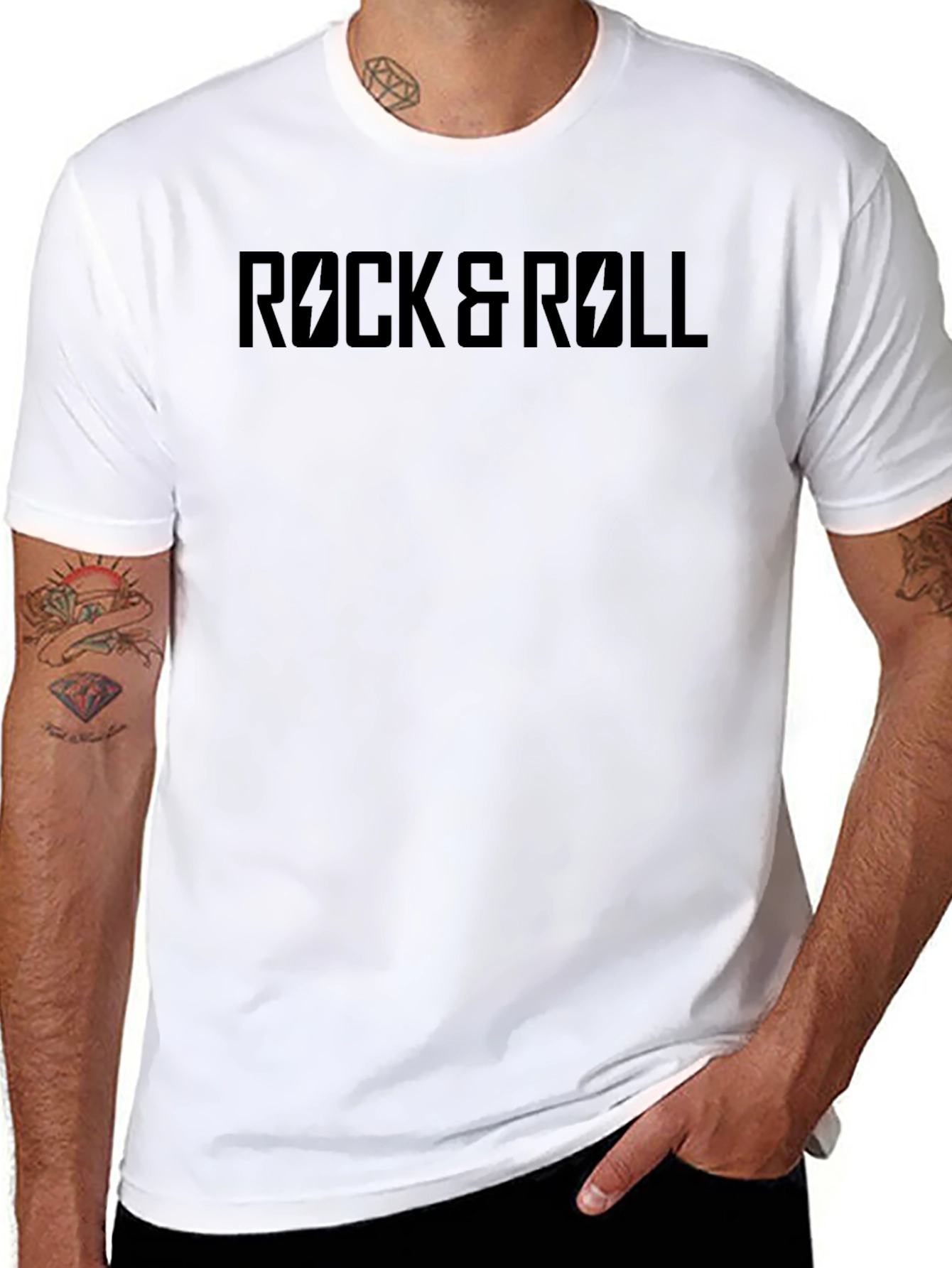 Black Rock & Roll Graphic T-Shirt - Classic Black Tee view 8