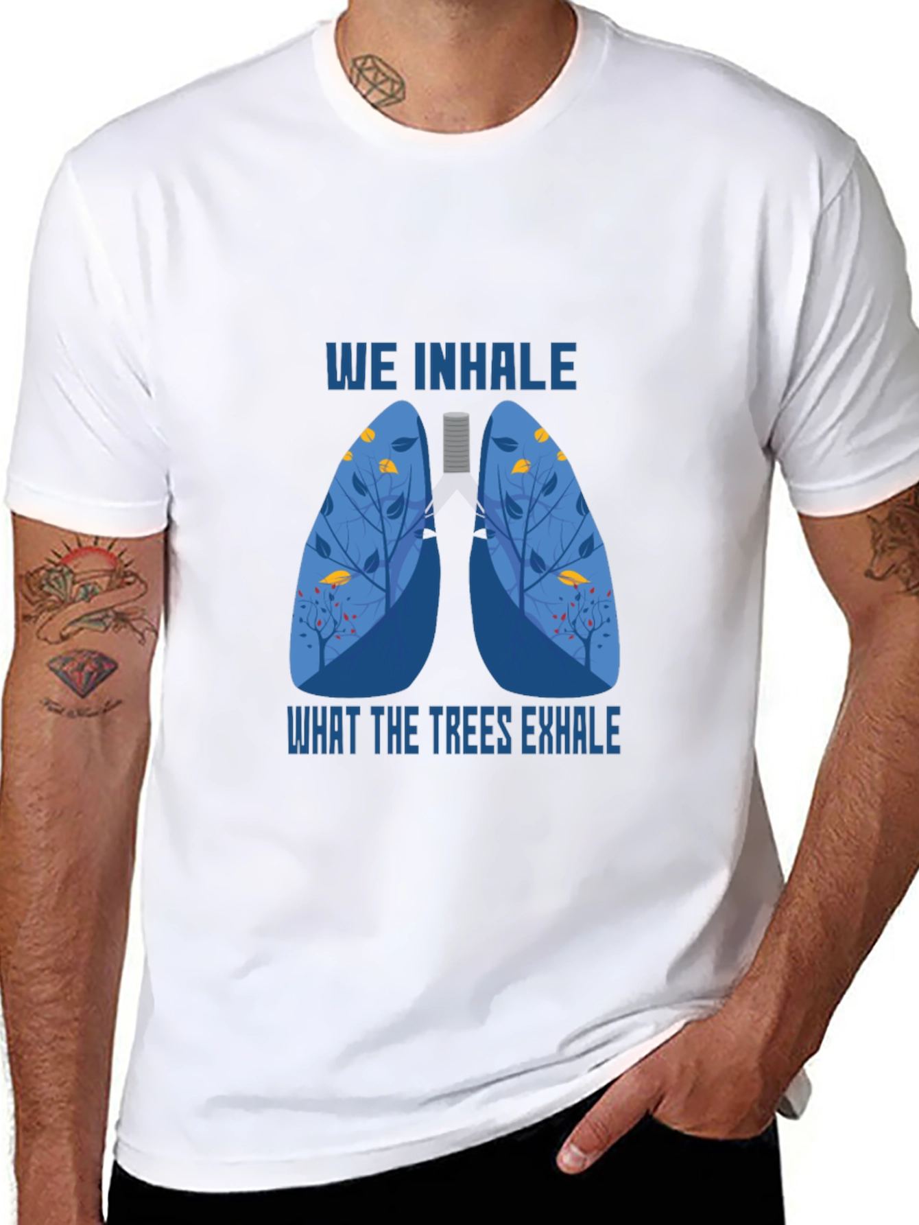 Black Nature Lungs Graphic Tee - We Inhale What Trees Exhale view 8