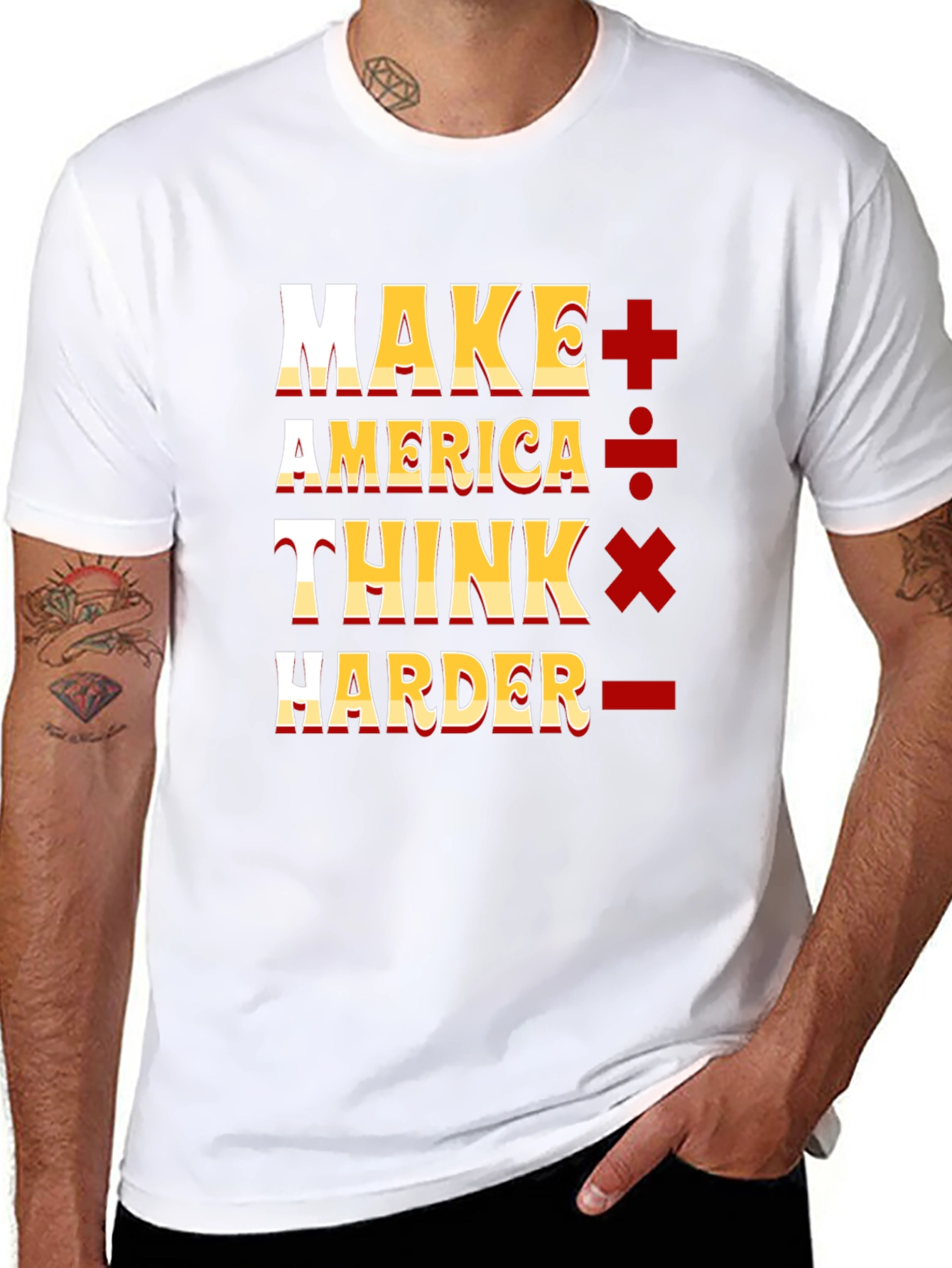 Black Make America Think Harder Graphic T-Shirt view 8