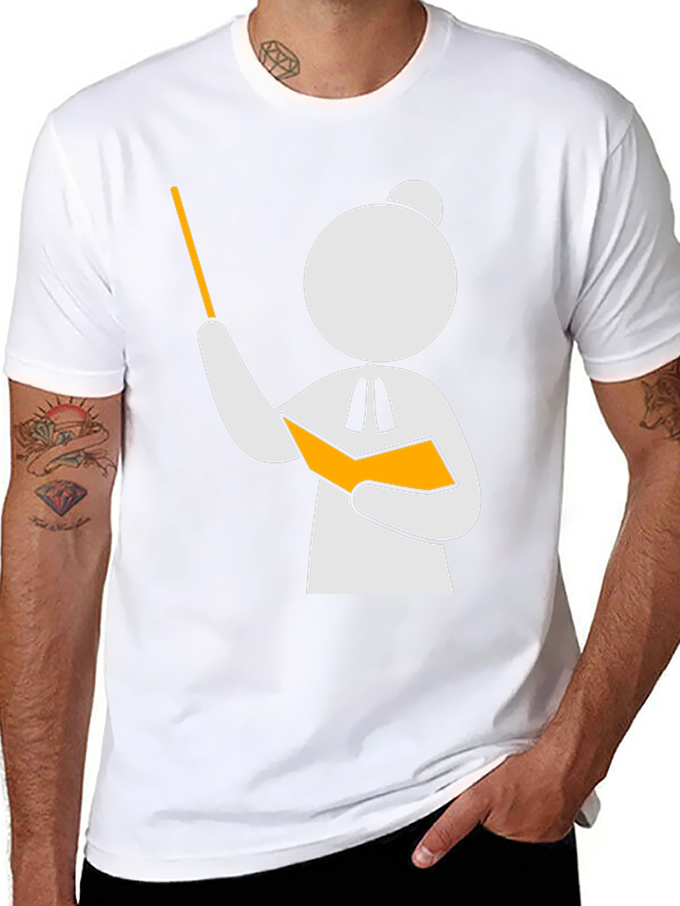 Black Teacher Stick Figure Black T-Shirt view 8
