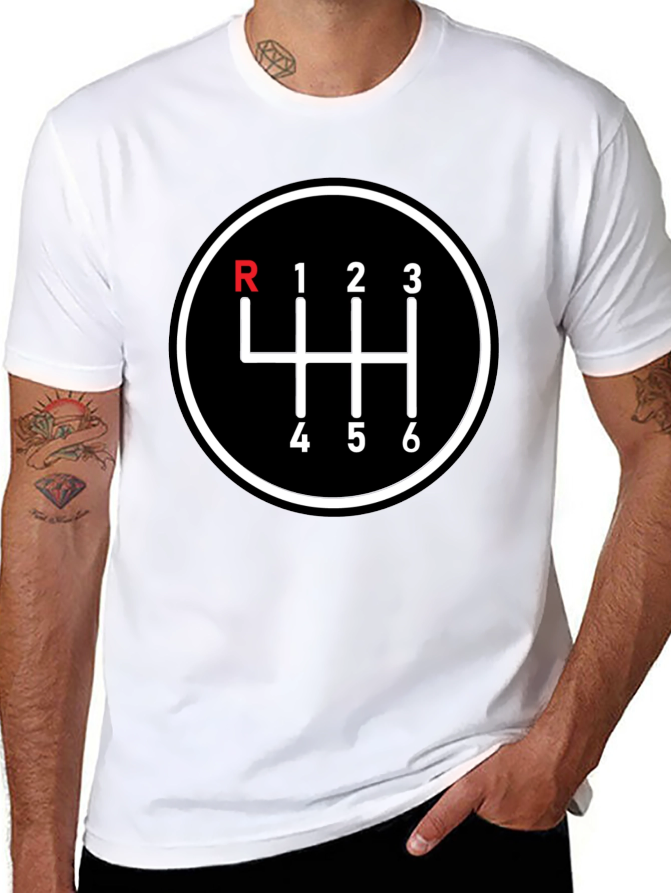Black Manual Transmission 6-Speed T-Shirt view 8
