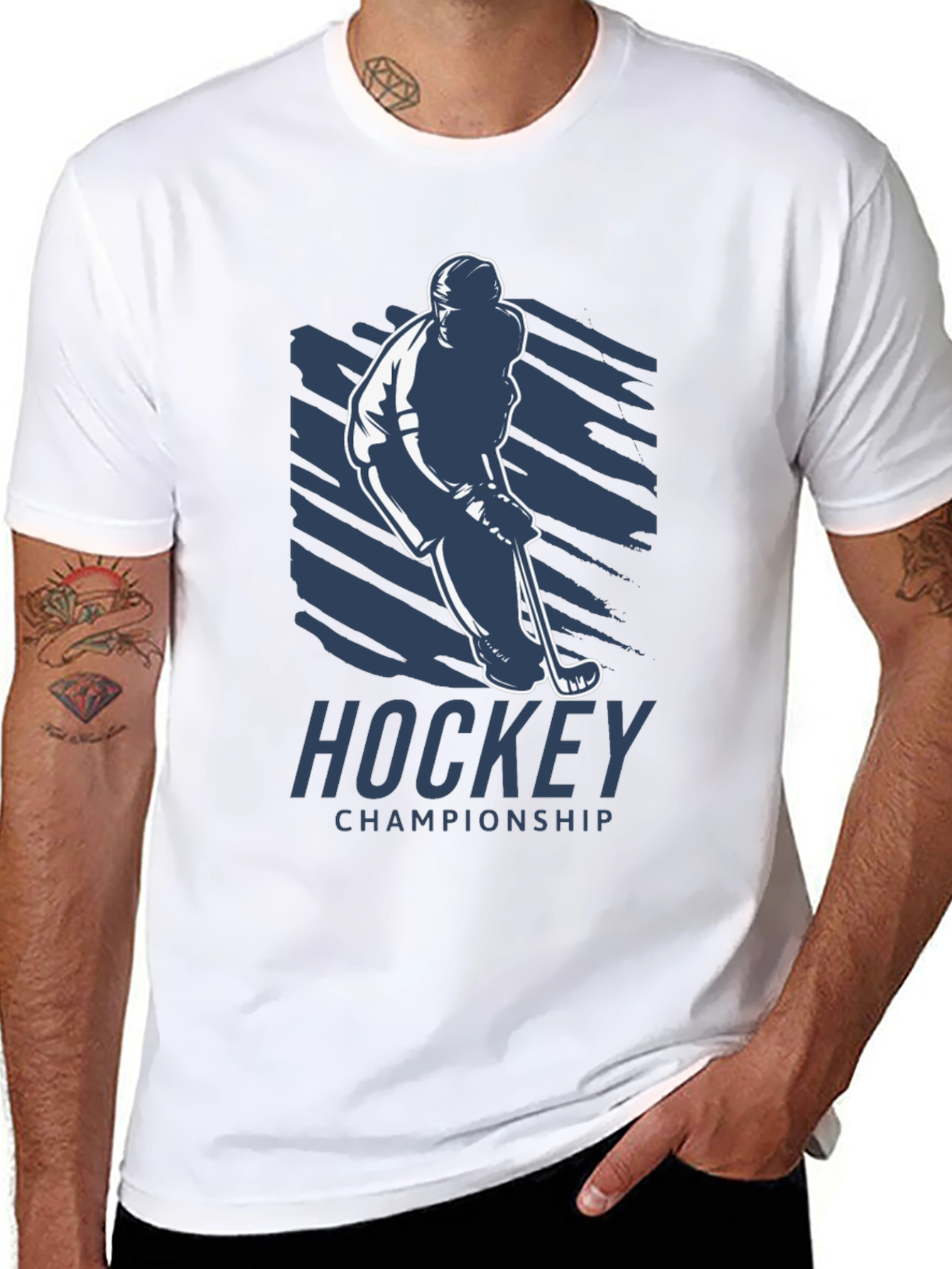 Black Hockey Championship T-Shirt - Black view 8