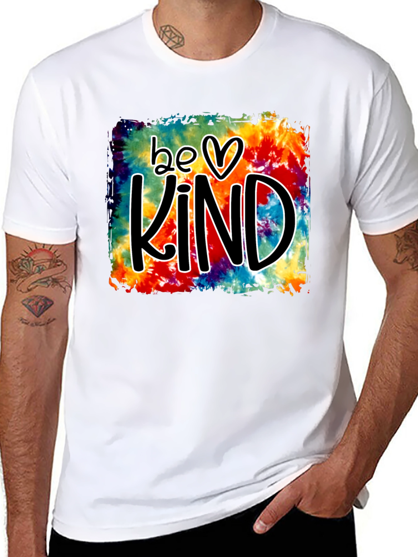Black Be Kind Tie-Dye Graphic T-Shirt view 8