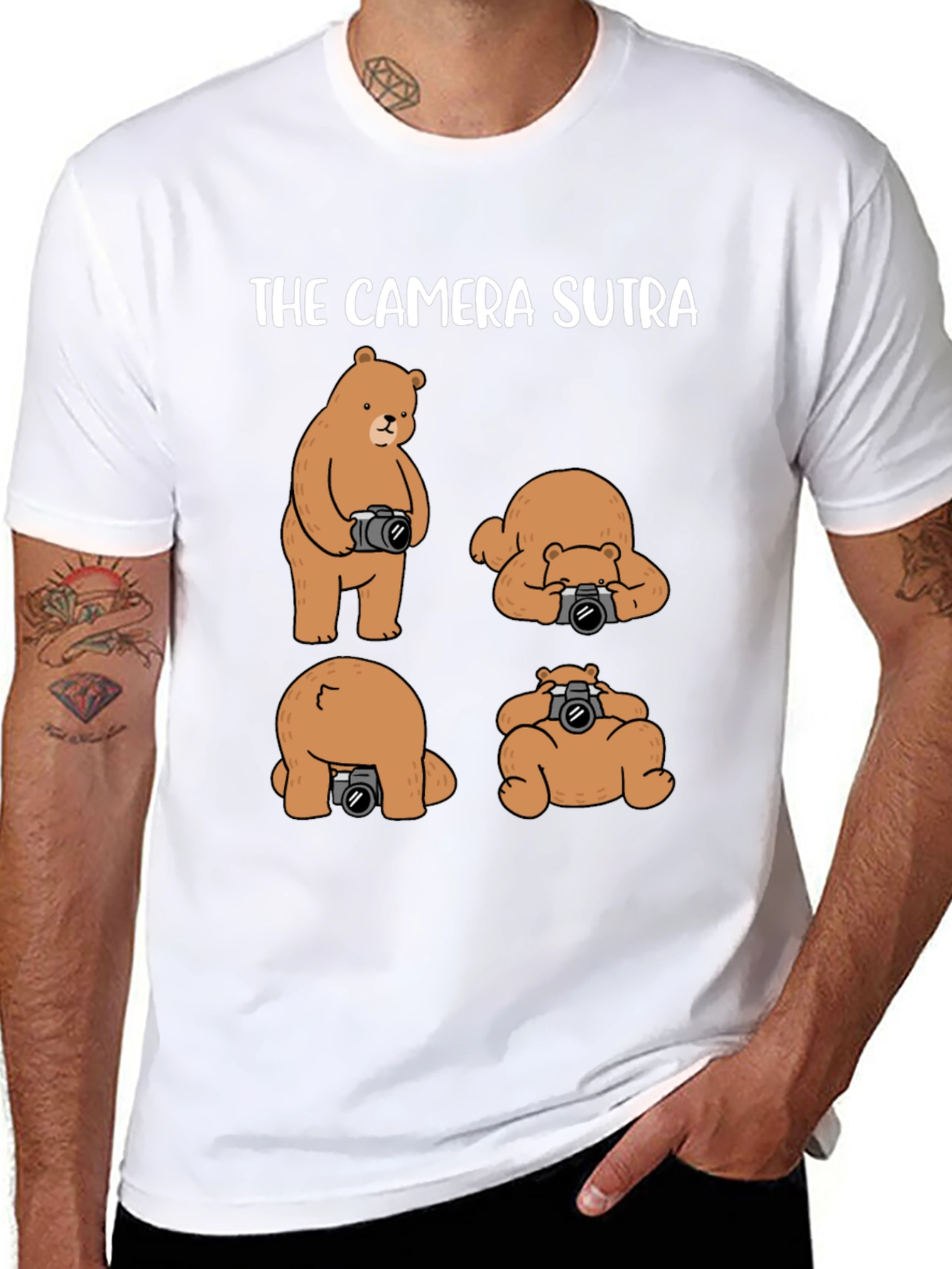 Black The Camera Sutra T-Shirt: Bear Photography Humor view 8