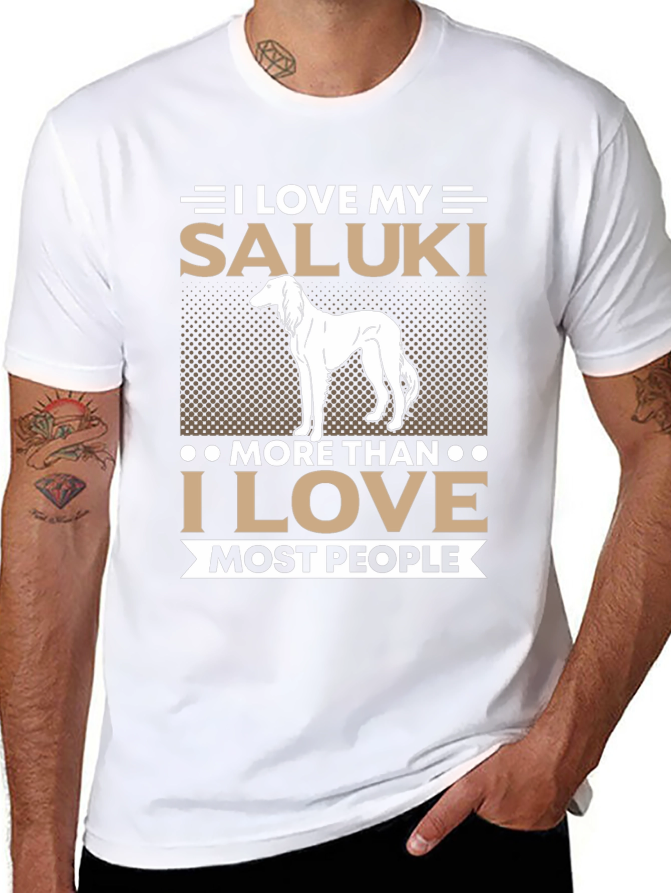 Black I Love My Saluki Dog T-Shirt, Saluki Lover Gift view 8