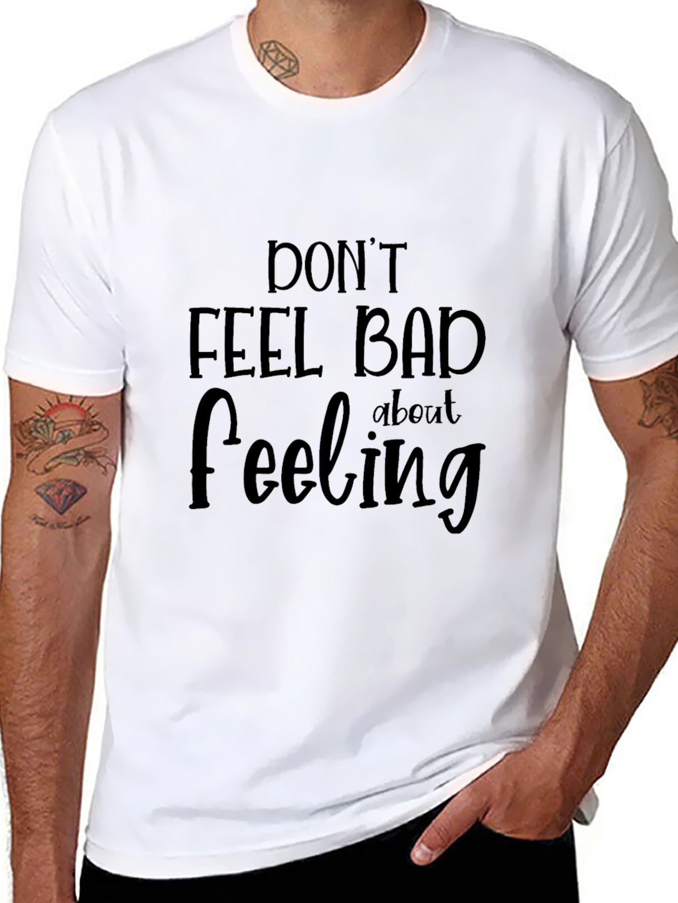 Black Don't Feel Bad About Feeling T-Shirt view 8