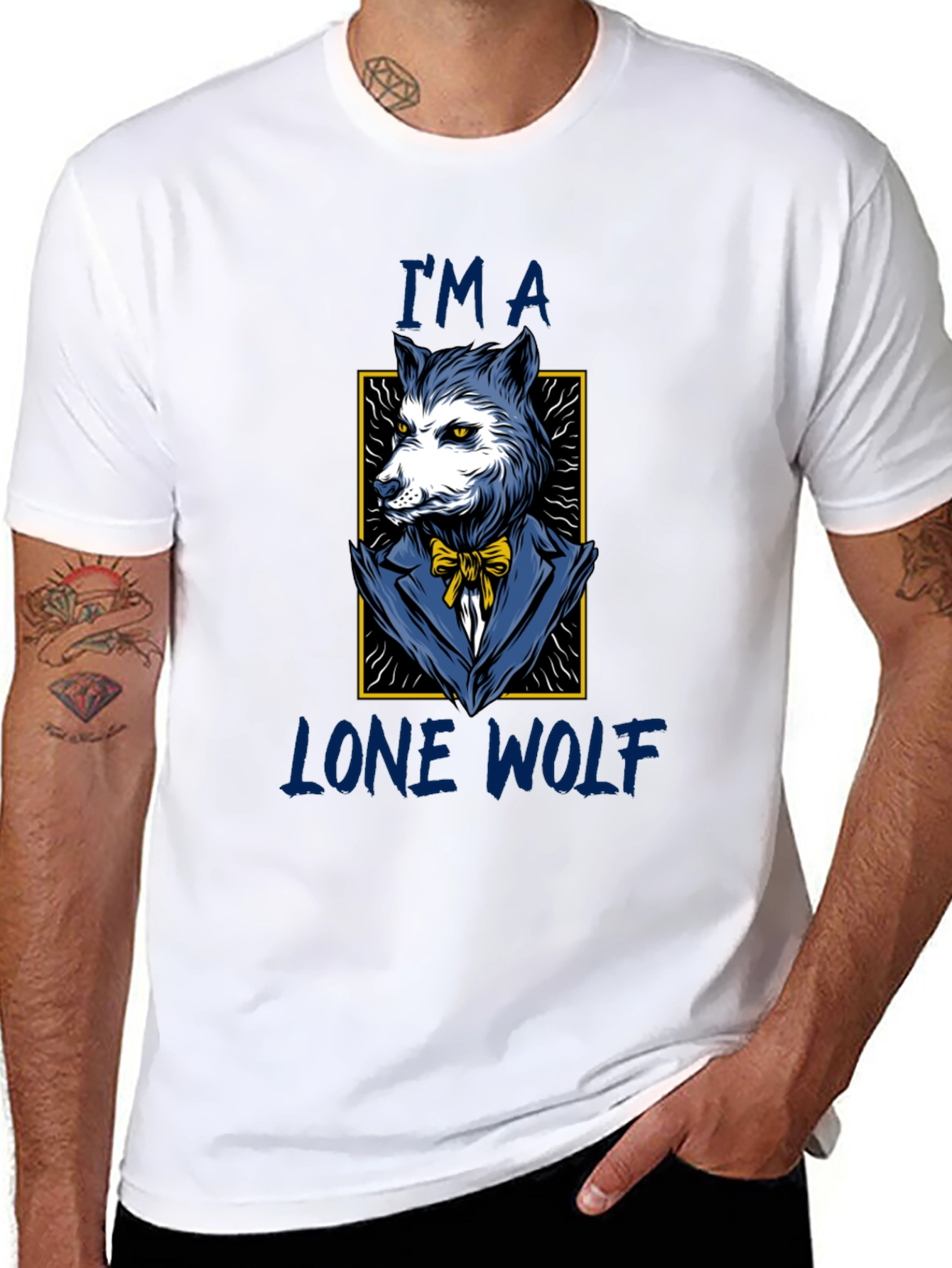 Black Lone Wolf T-Shirt - Stylish Animal Graphic Tee view 8