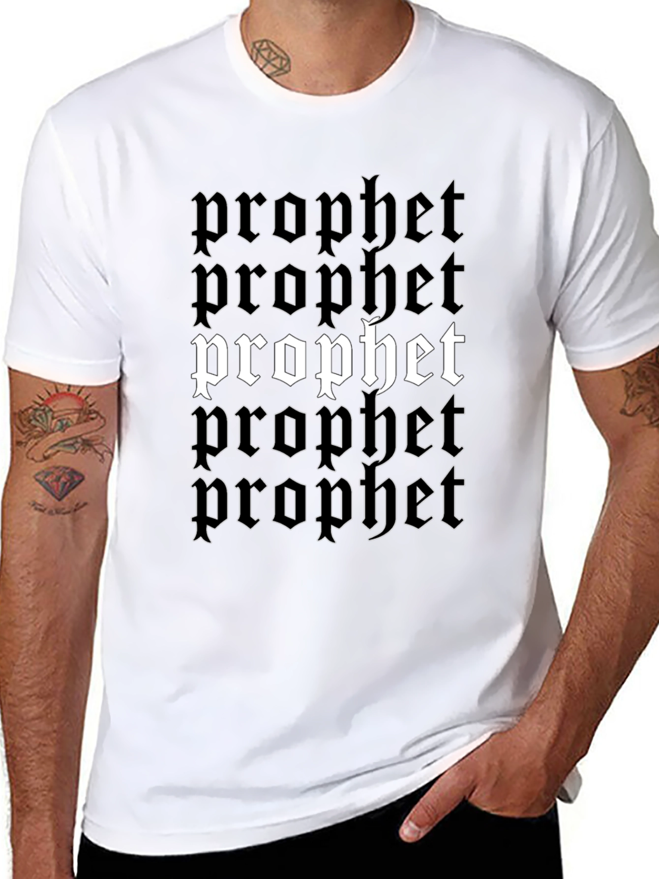 Black Prophet Graphic Tee - Black Crew Neck T-Shirt view 8