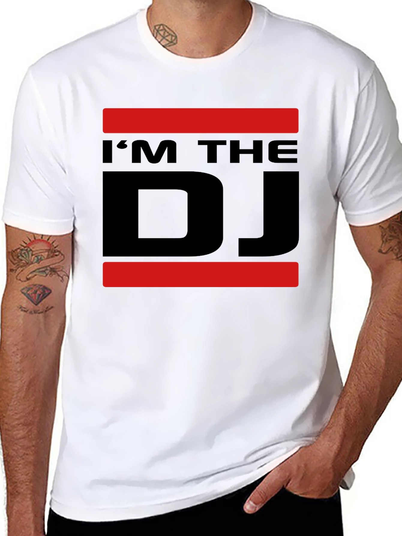 Black I'm The DJ Graphic Tee - Black Cotton Blend view 8