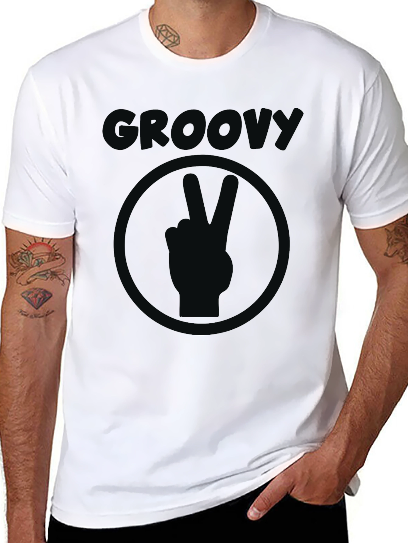 Black Groovy Graphic Tee - Black T-Shirt view 8