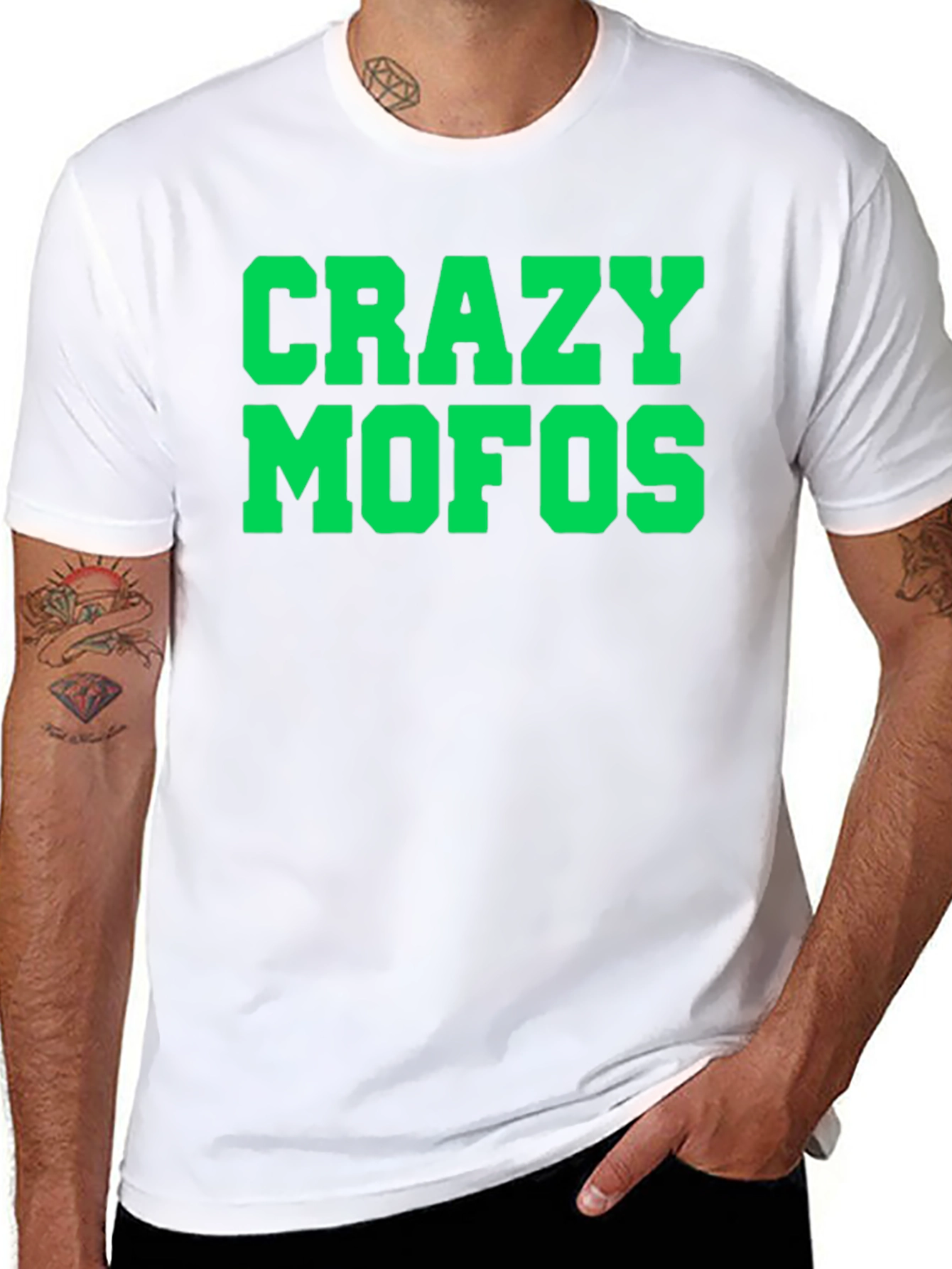 Black Crazy Mofos Graphic Tee - Bold Statement T-Shirt view 8