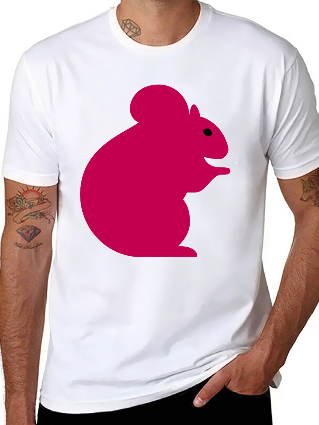 Pink Squirrel Graphic Tee - Men's Black T-Shirt - 8