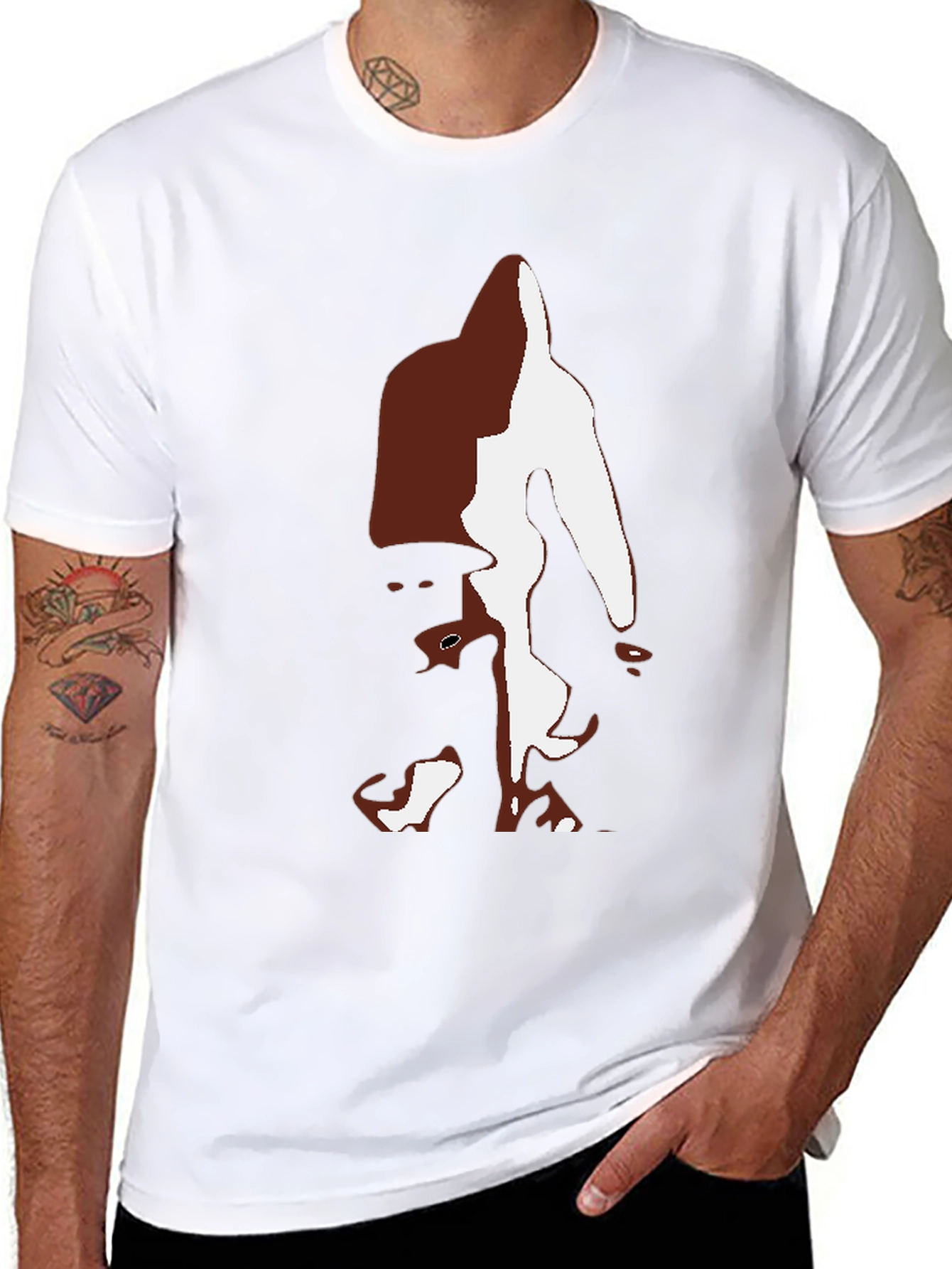 Bigfoot Silhouette Graphic Tee - Black Casual T-Shirt - 8