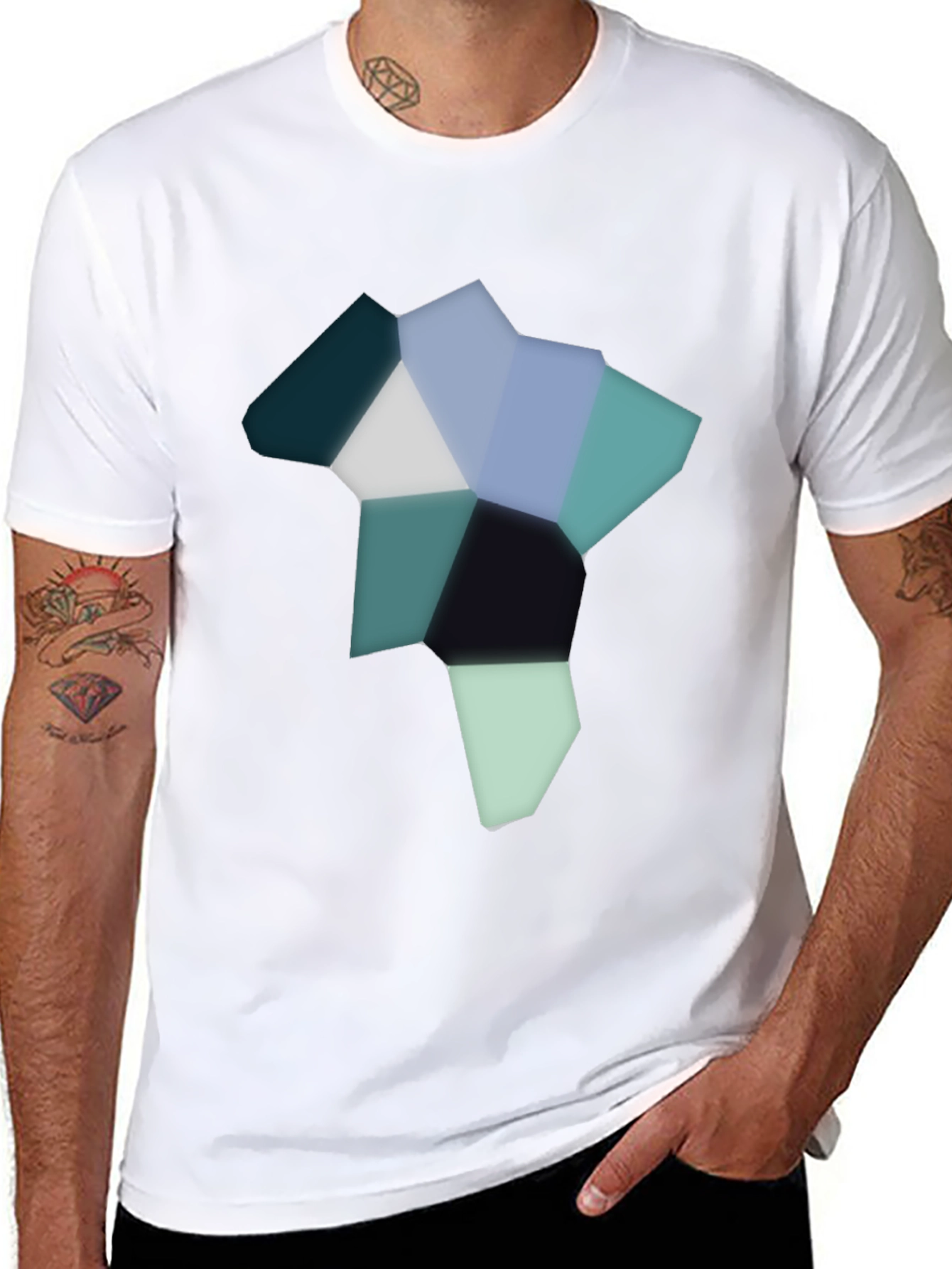 Black Abstract Geometric Graphic Tee - Modern Style view 8