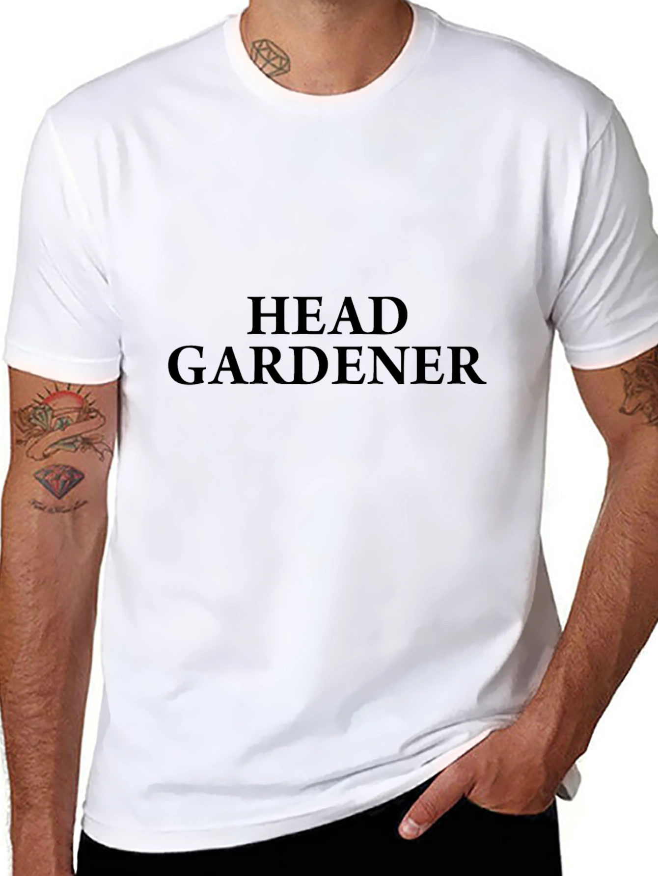 Black Head Gardener Black T-Shirt - Gardening Apparel view 8