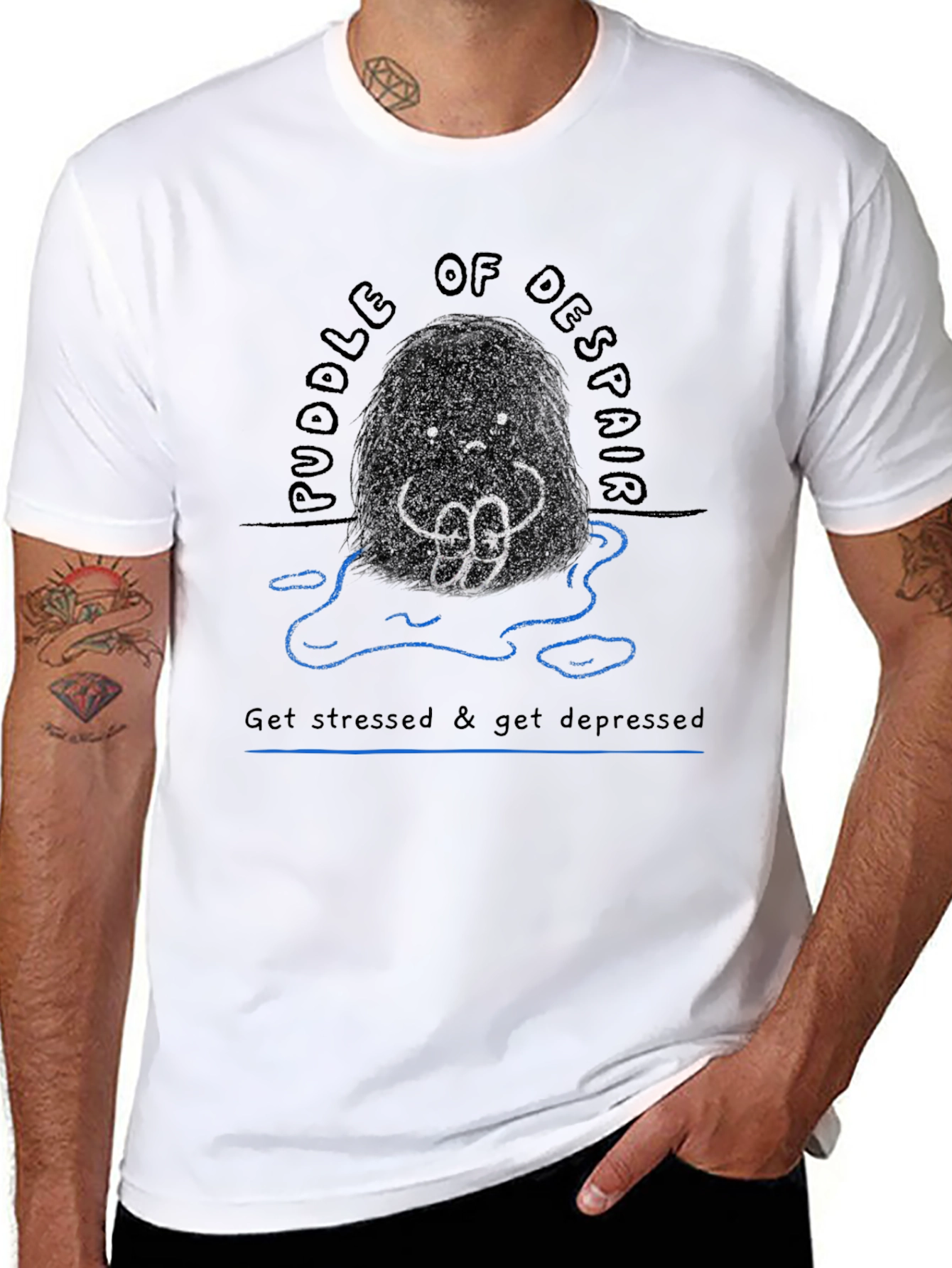 Black Puddle of Despair Graphic Tee - Comfort & Style view 8