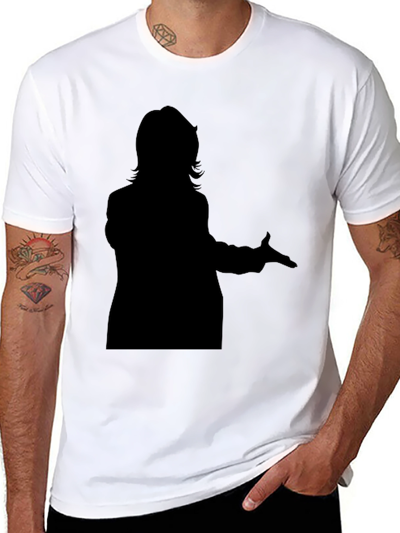 Black Silhouette Graphic Tee - Classic Black T-Shirt view 8