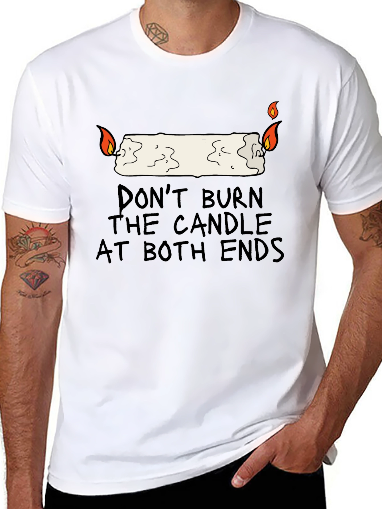 Don't Burn the Candle at Both Ends Graphic Tee - 8
