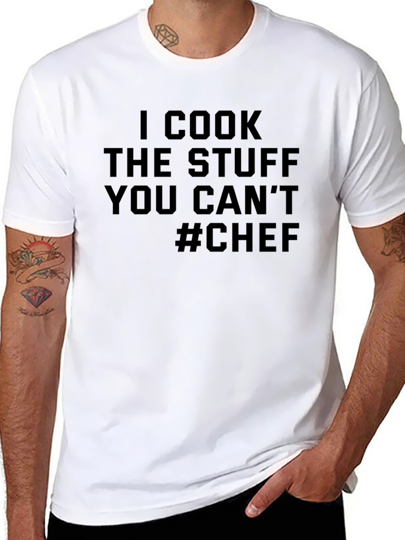 Black Chef T-Shirt - I Cook The Stuff You Can't - Funny Cooking Tee view 8