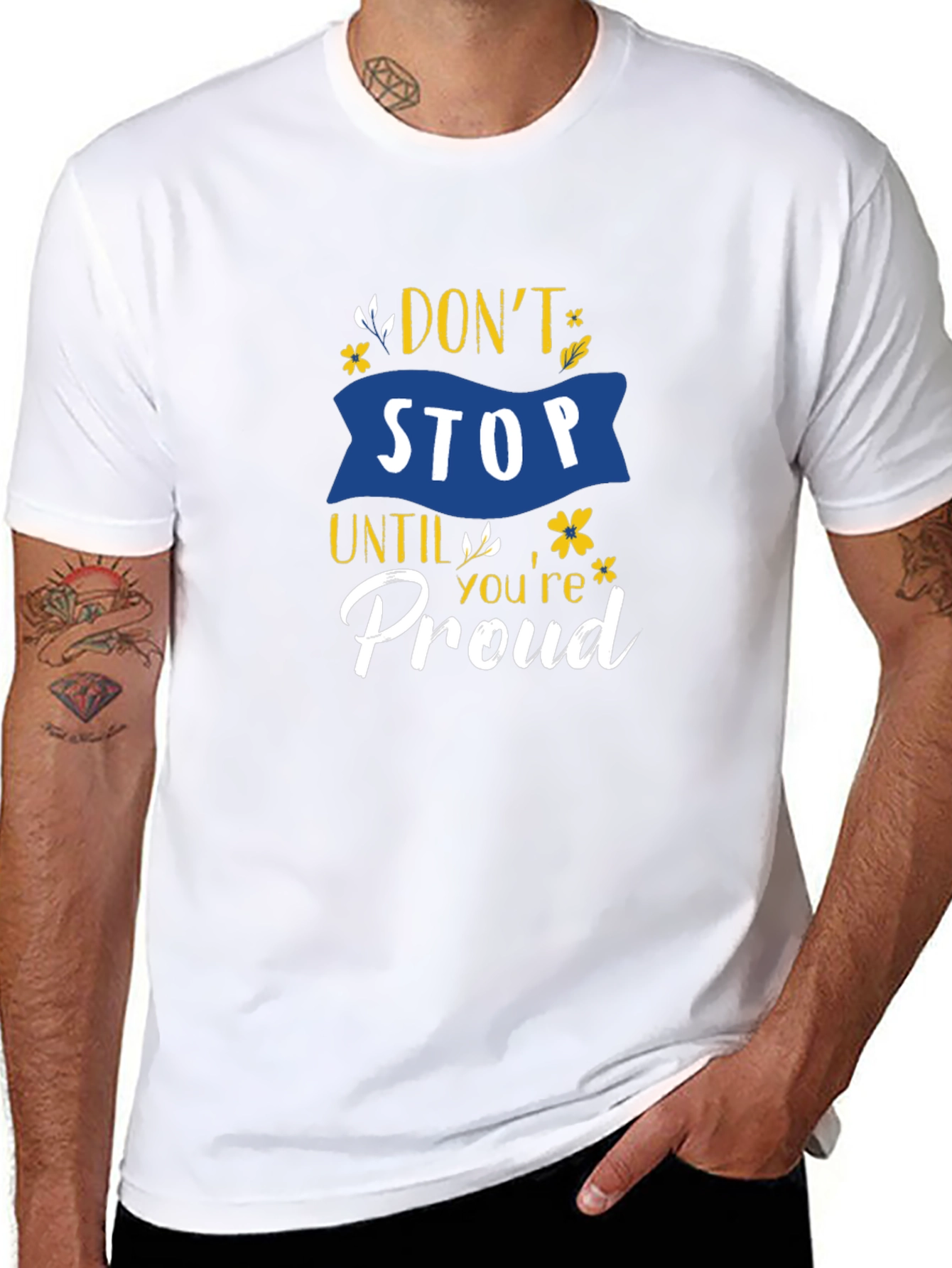 Black Don't Stop Until You're Proud Graphic T-Shirt view 8