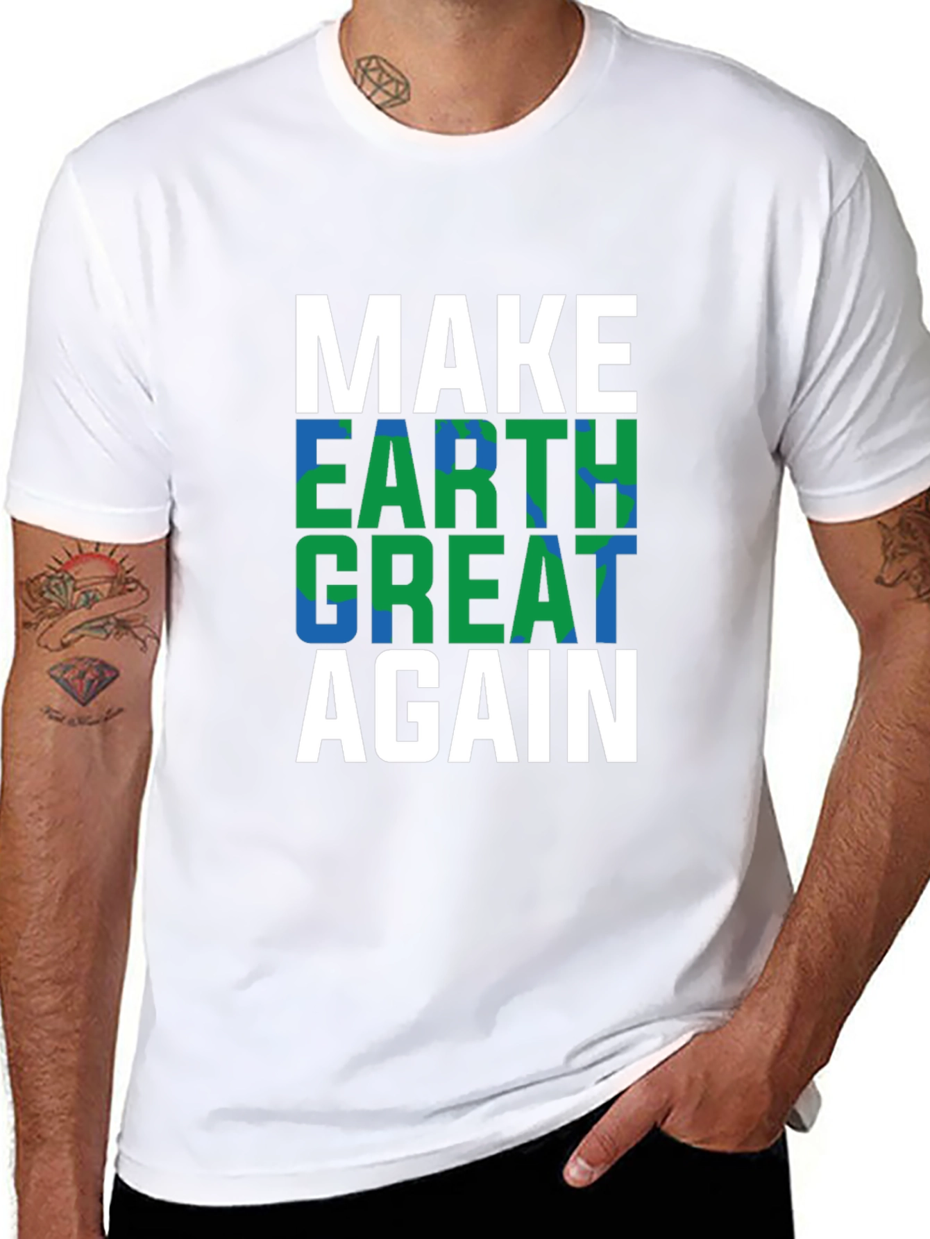 Black Make Earth Great Again T-Shirt view 8