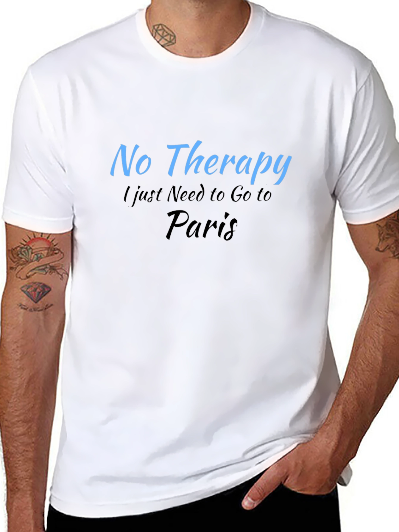Black No Therapy Paris T-Shirt view 8
