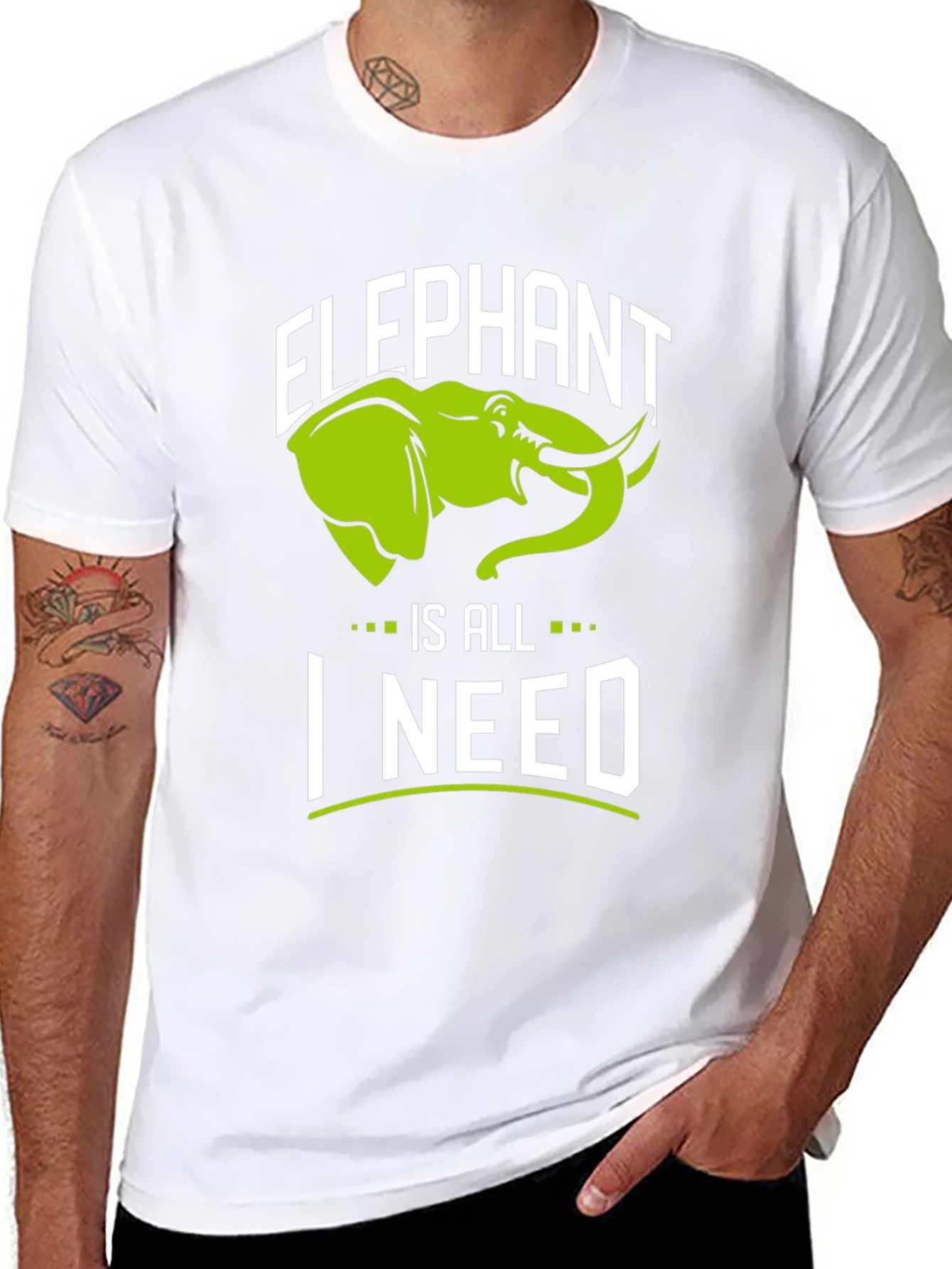 Black Elephant Is All I Need Black Graphic T-Shirt view 8