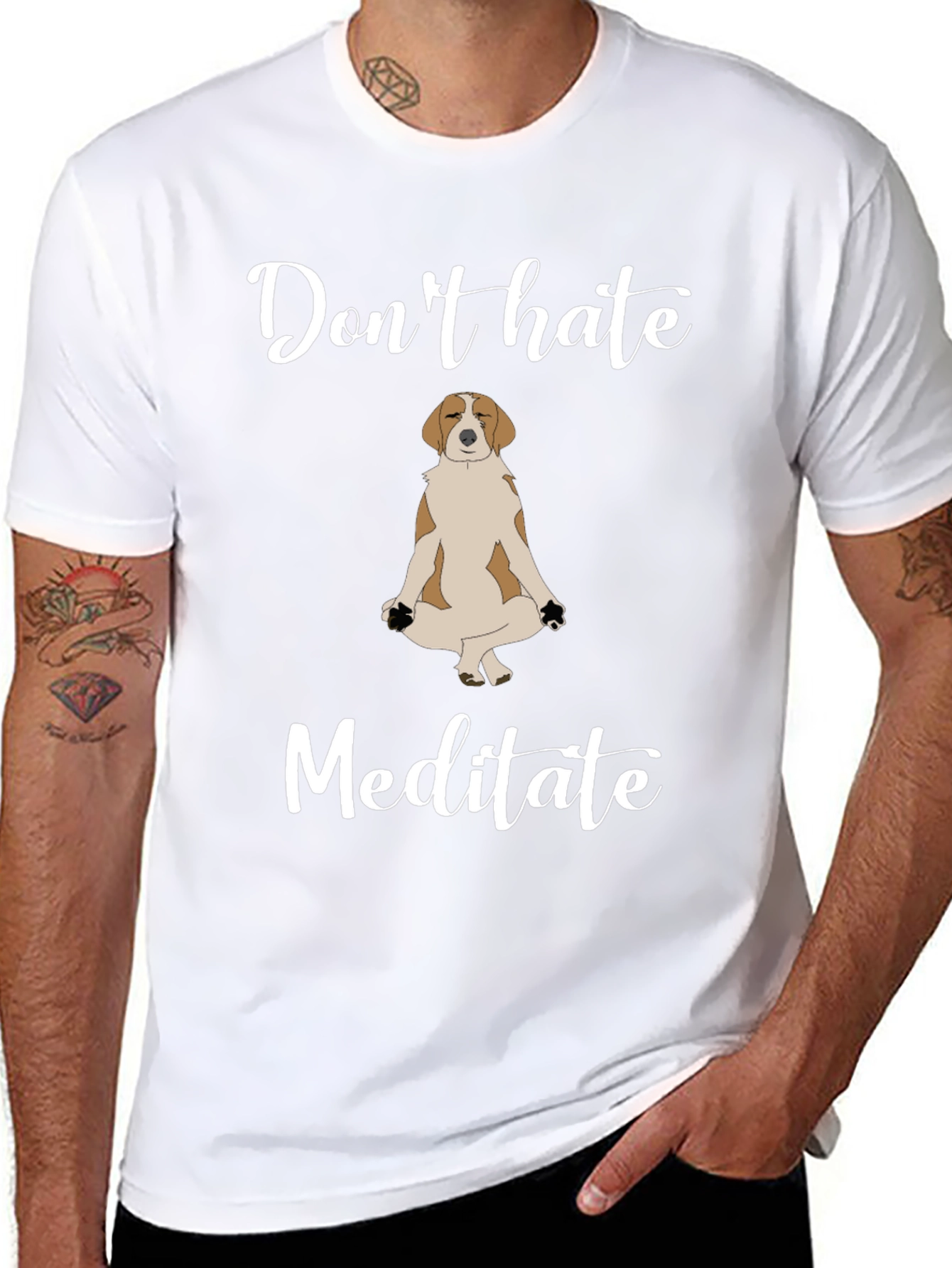 Black Don't Hate Meditate Graphic Tee - Unisex Cotton T-Shirt view 8