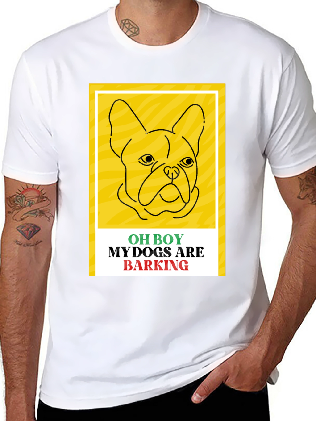 Black Funny Dog T-Shirt - Oh Boy My Dogs Are Barking view 8