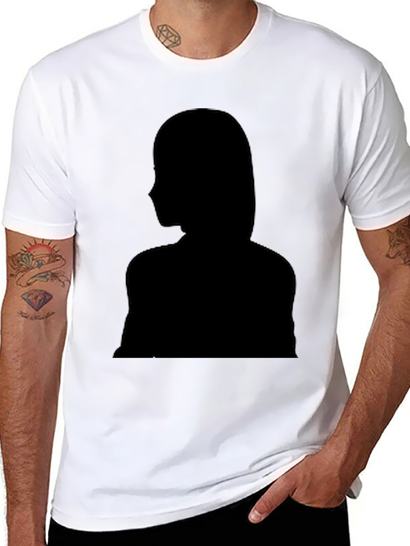 Black Silhouette Graphic T-Shirt - Stylish Black Tee view 8