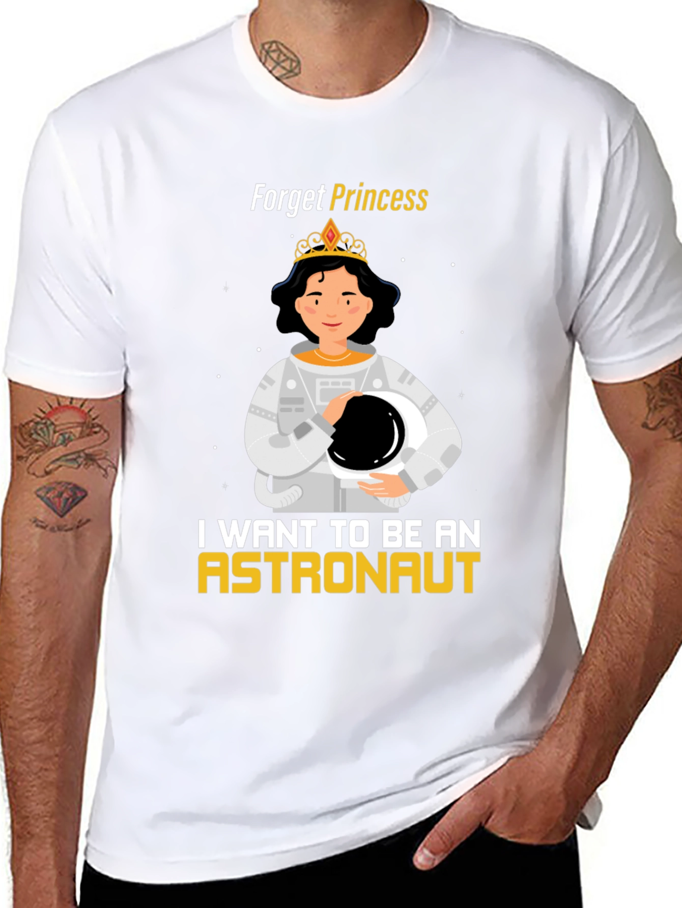Black Forget Princess, Astronaut T-Shirt view 8