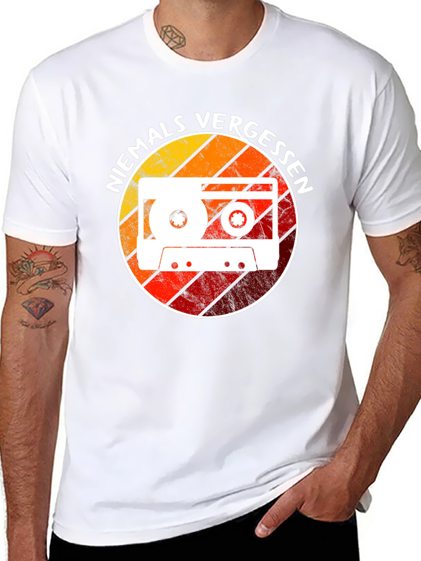 Black Never Forget Cassette Tape Graphic Tee - Retro Style view 8