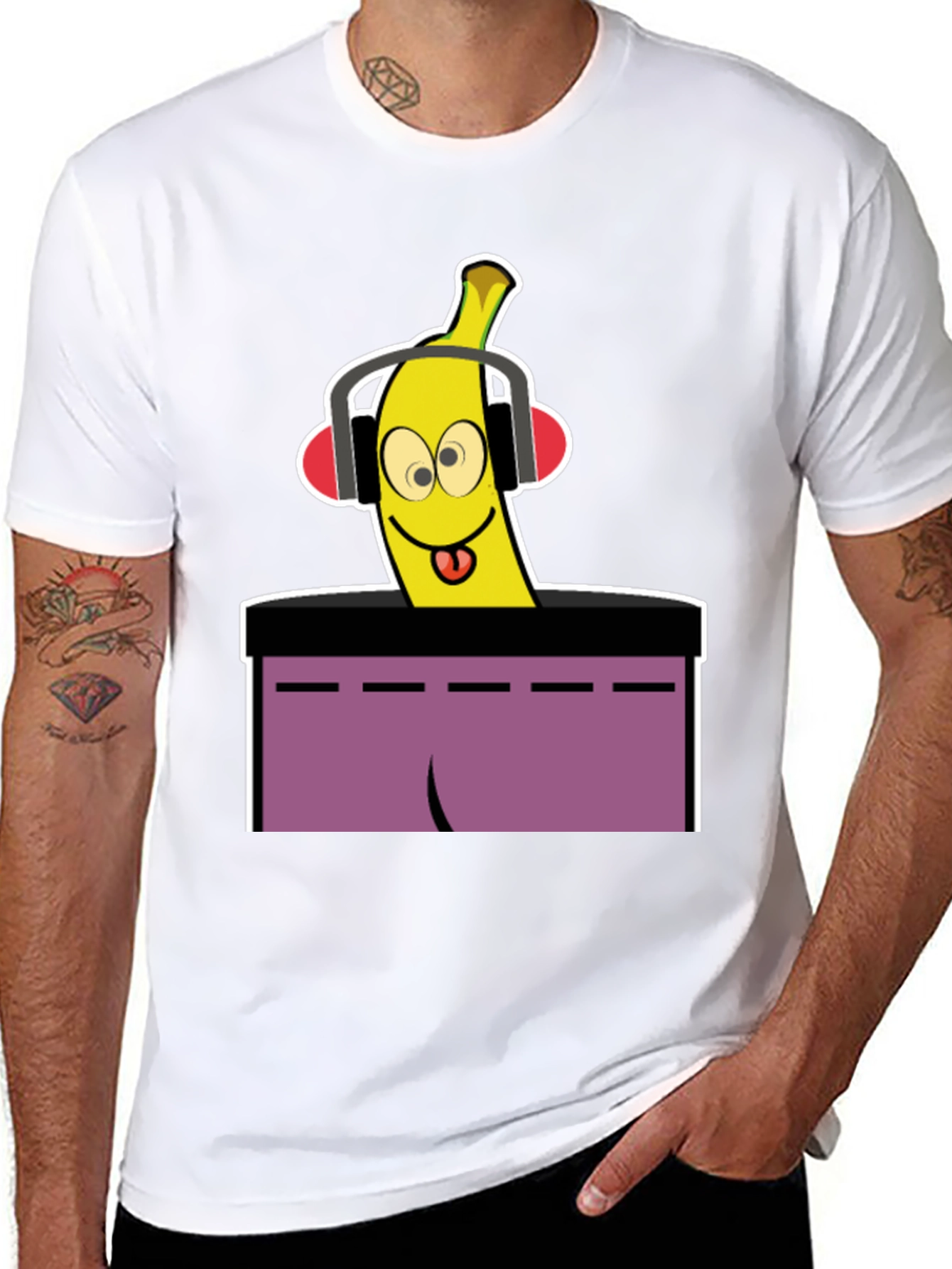 Black DJ Banana T-Shirt - Quirky Graphic Tee view 8