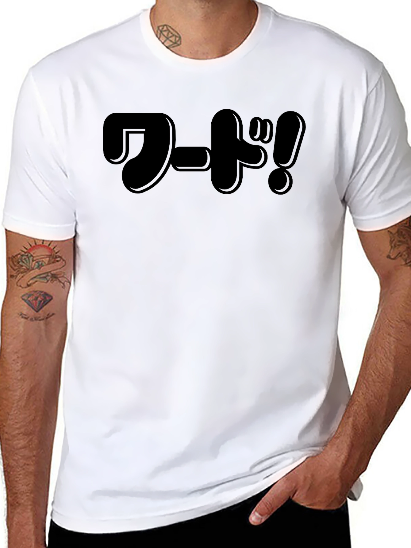 Black Japanese Text Graphic Black T-Shirt view 8