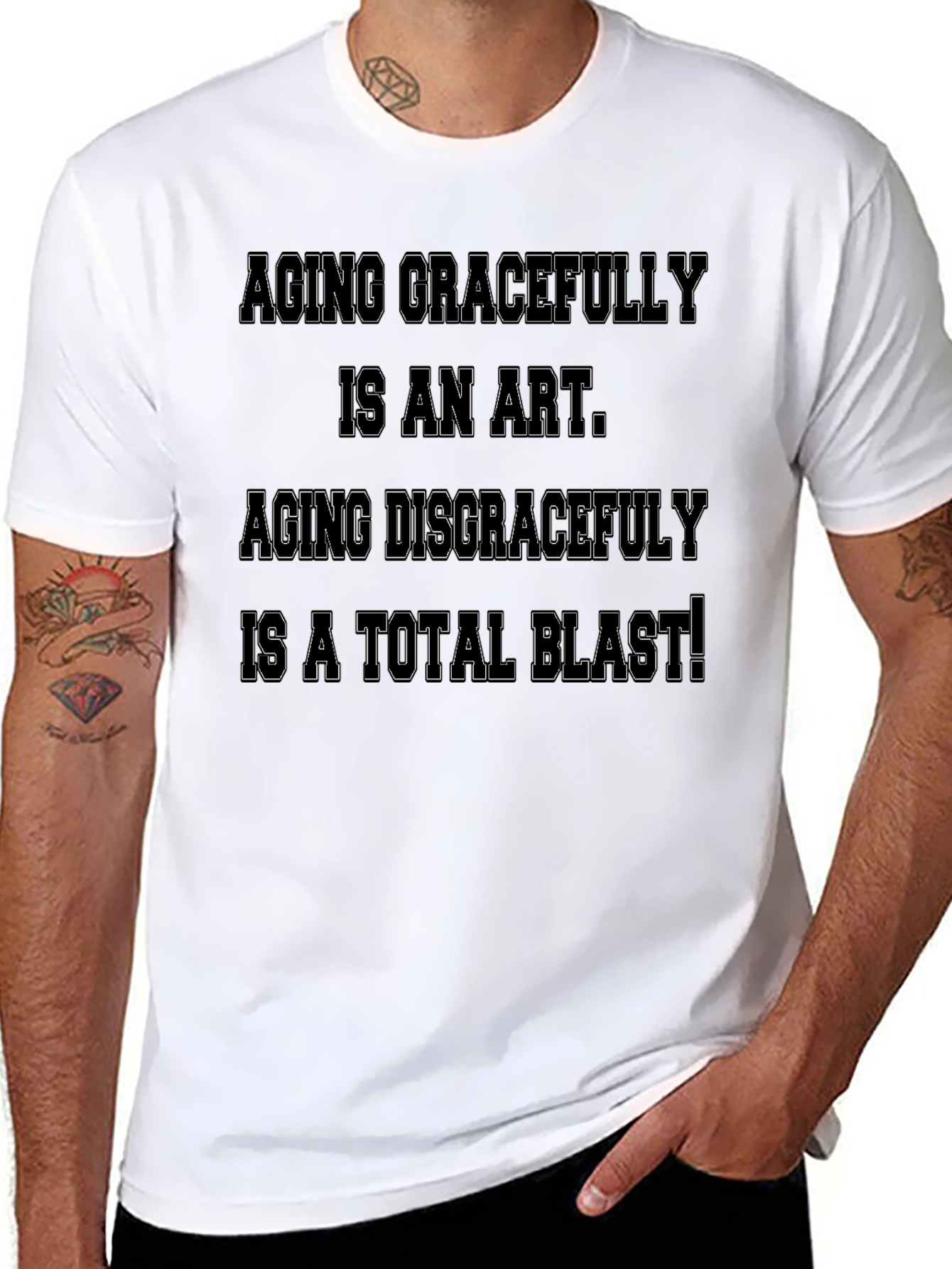 Black Aging Gracefully T-Shirt: Funny Slogan Tee view 8