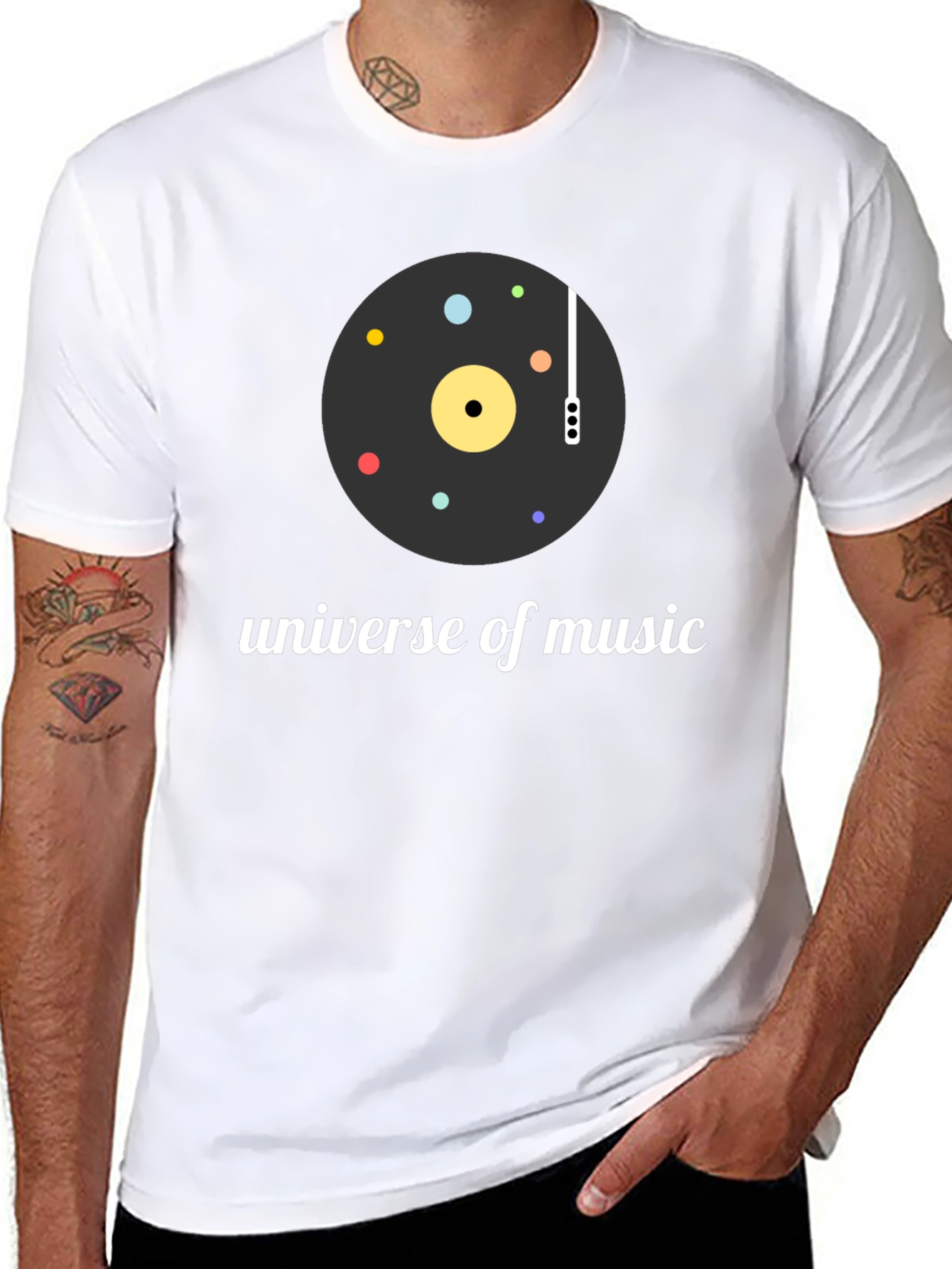 Universe of Music Black Graphic Tee - 8