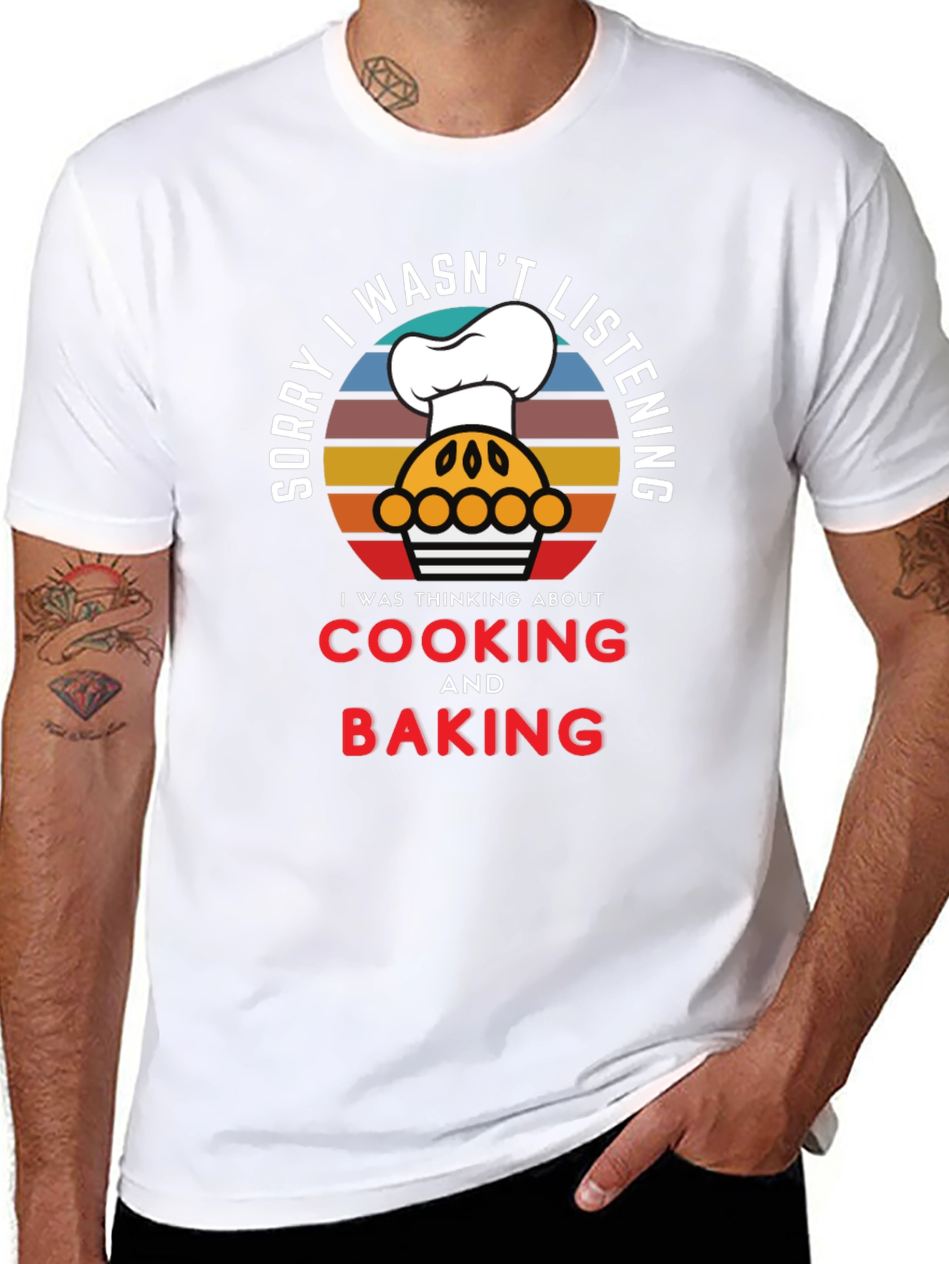 Black Cooking & Baking T-Shirt, Funny Chef Tee view 8