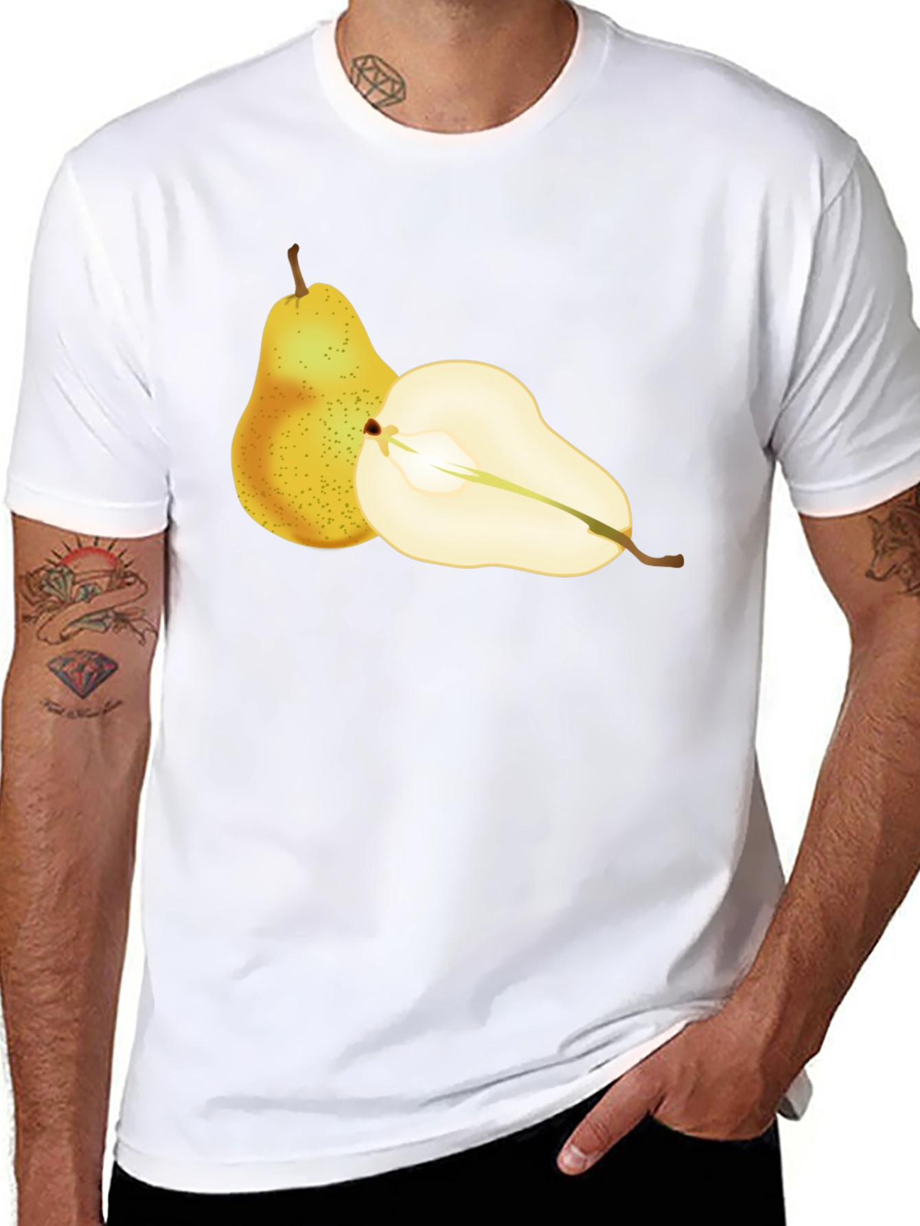 Black Pear Graphic T-Shirt - Fresh Fruit Design view 8