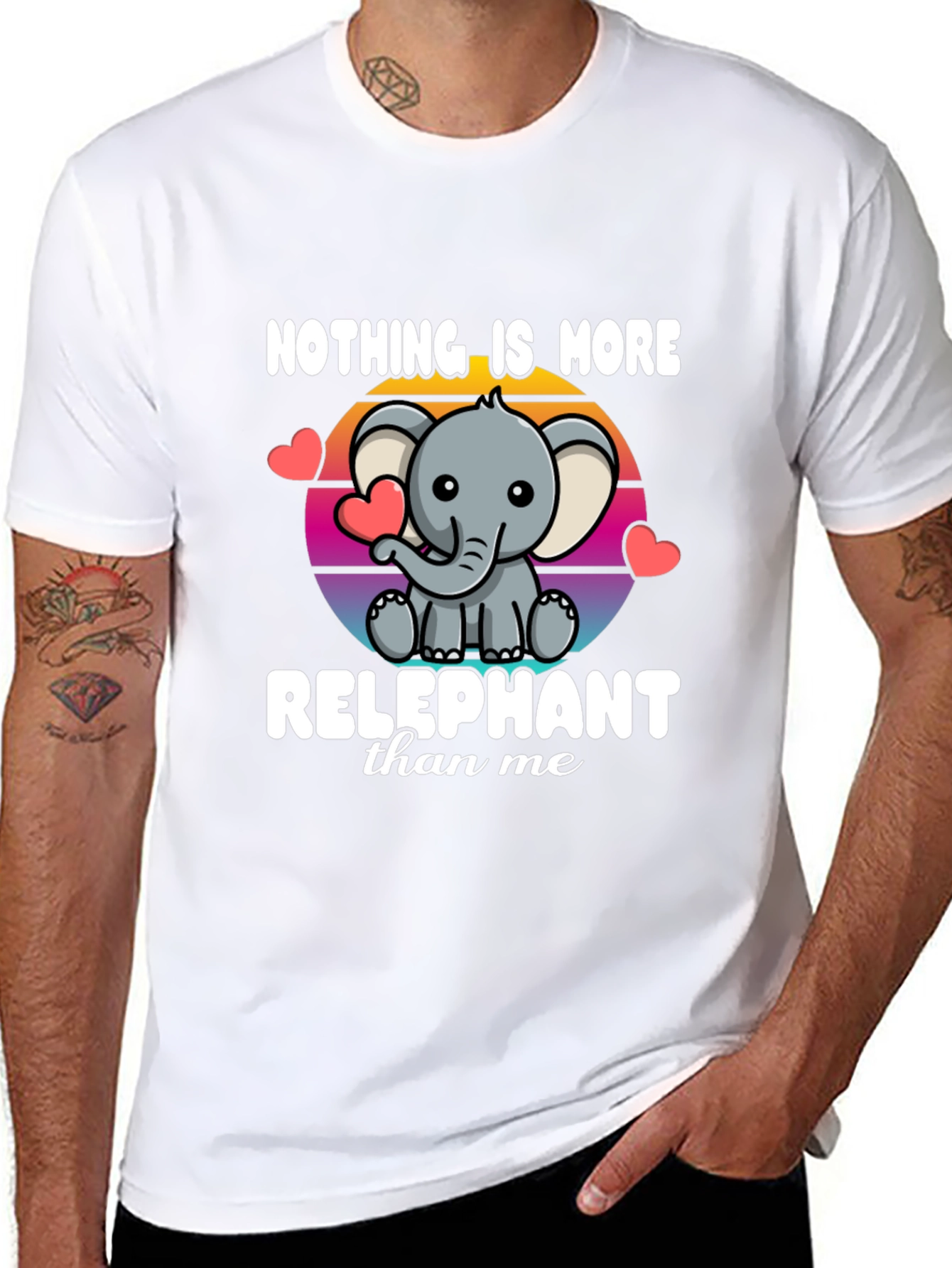 Black Relephant T-Shirt - Cute Elephant Design view 8
