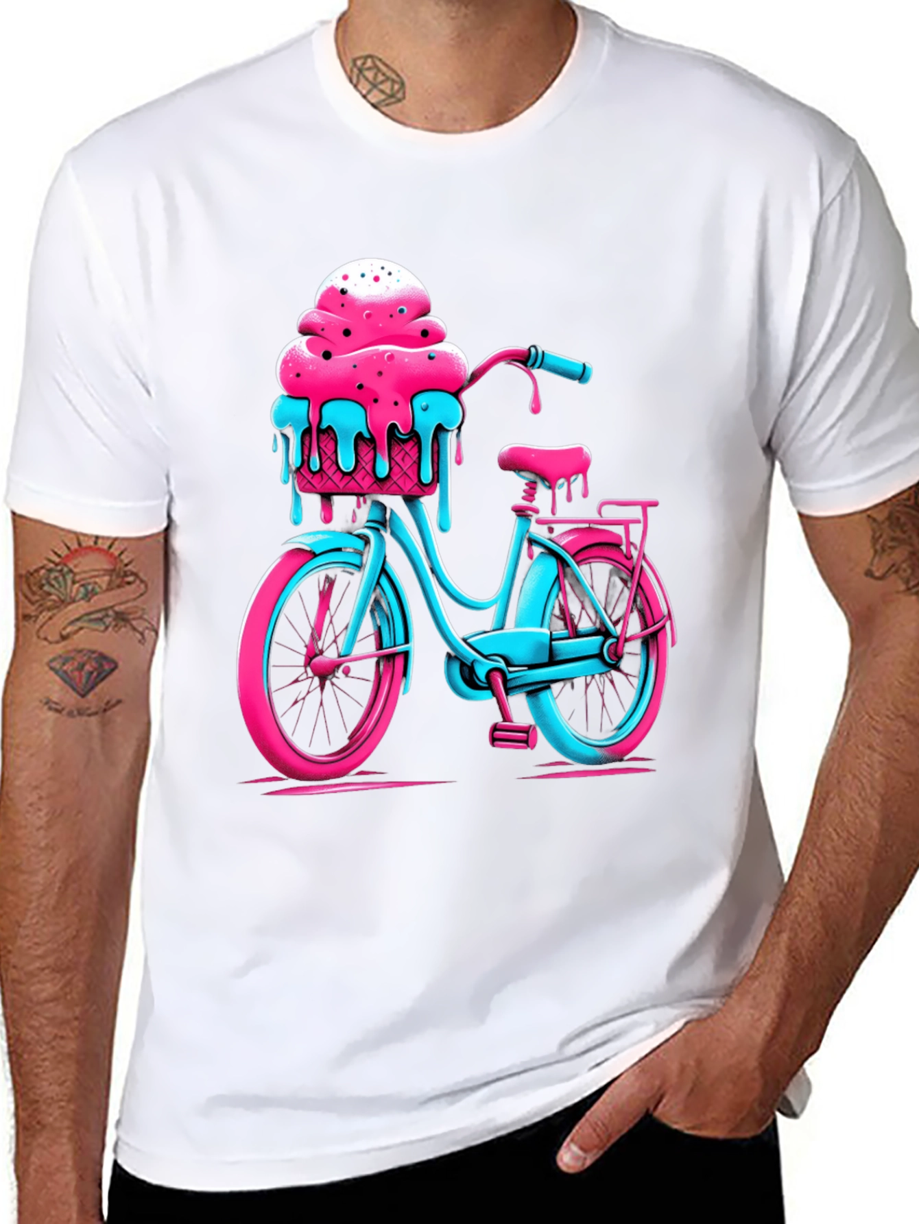 Black Ice Cream Bike Graphic Tee - Cool Summer Vibes view 8