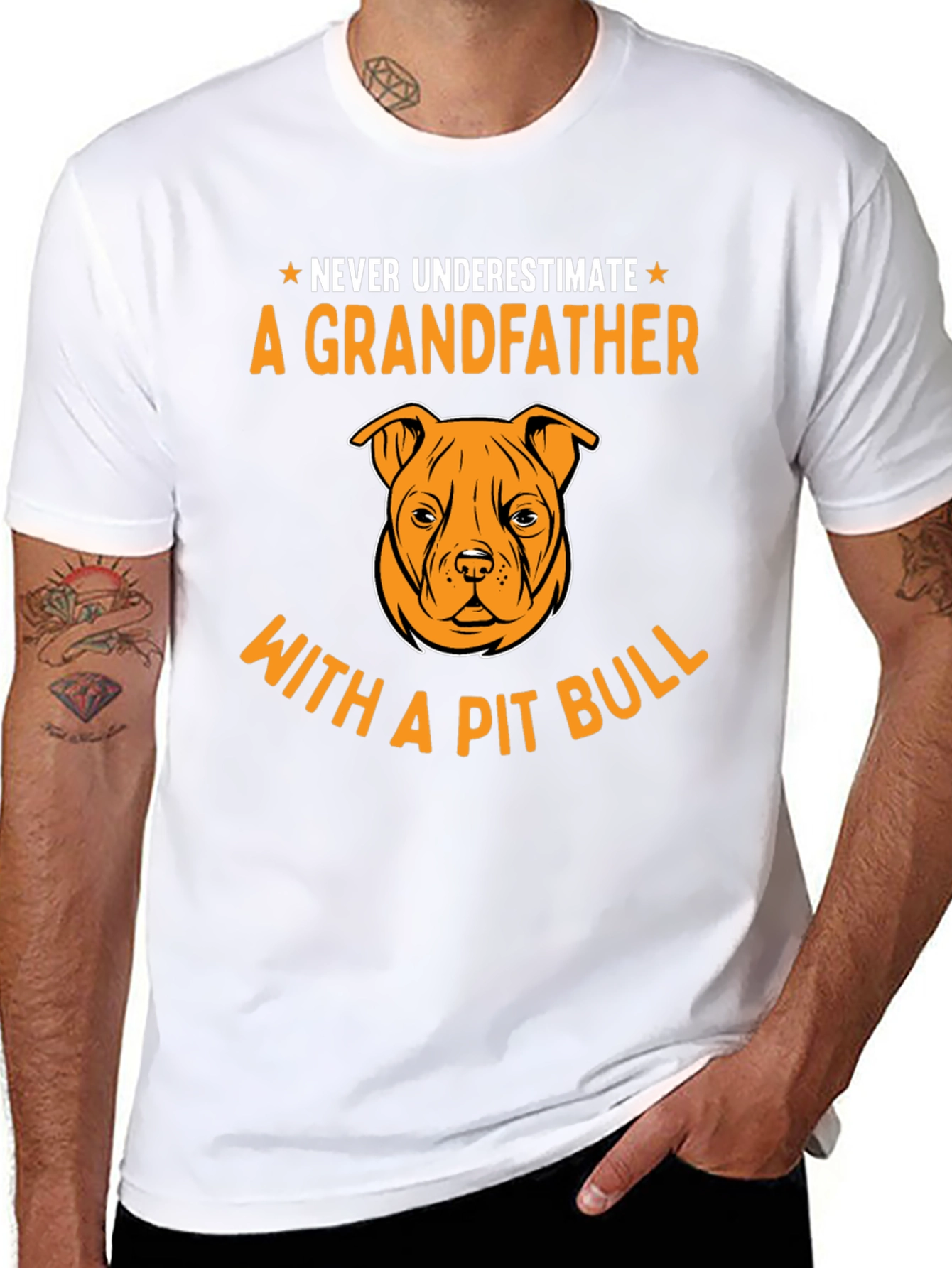 Black Grandfather Pit Bull T-Shirt view 8