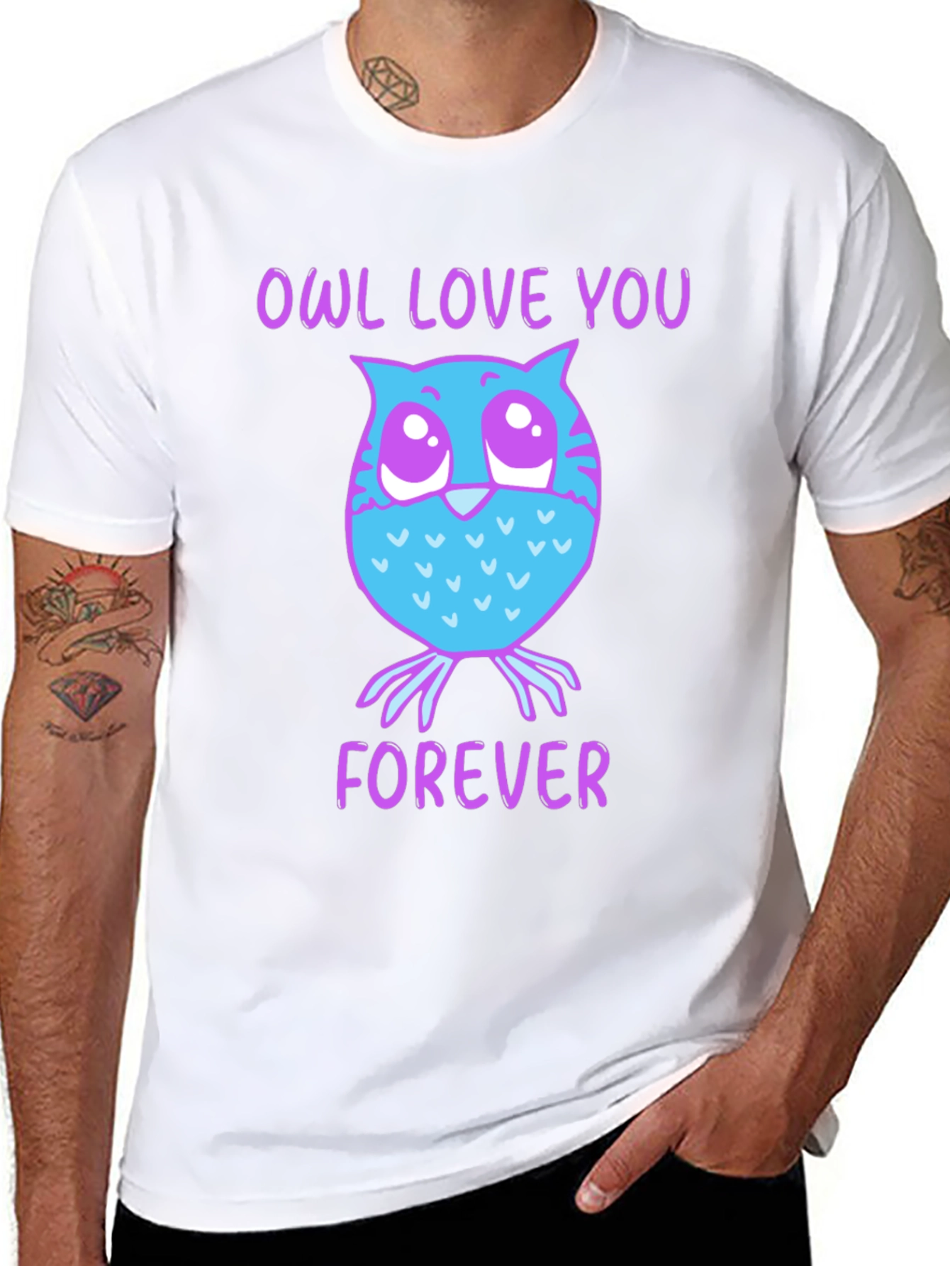 Black Owl Love You Forever Graphic T-Shirt view 8