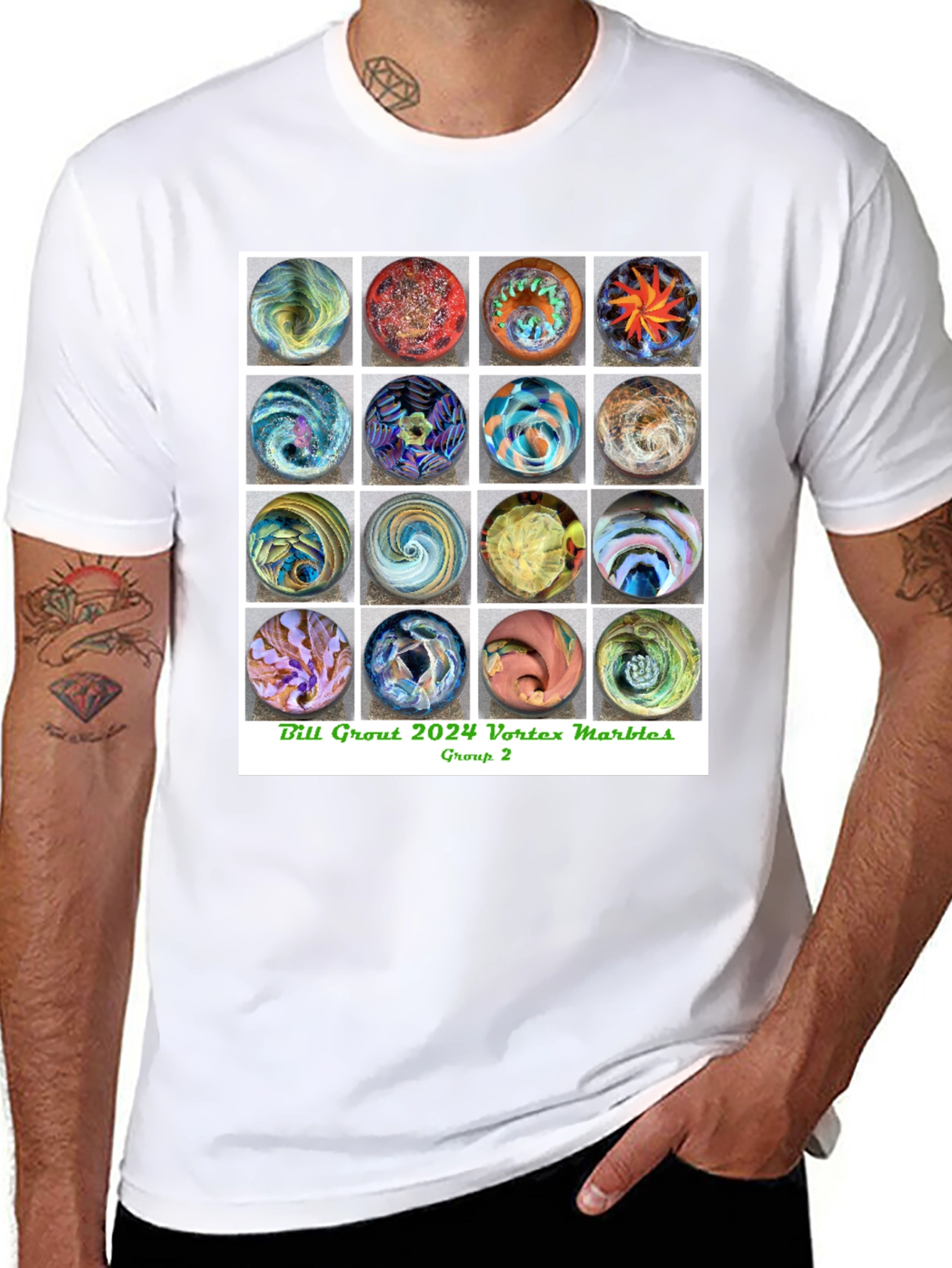 Black Vortex Marbles Graphic T-Shirt view 8