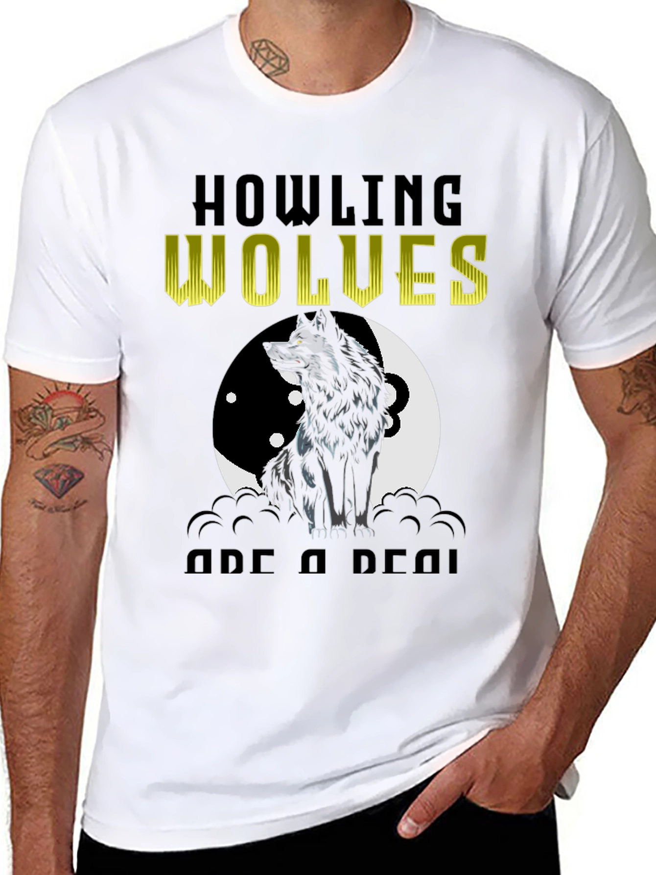 Black Howling Wolves Graphic Tee - Black T-Shirt view 8