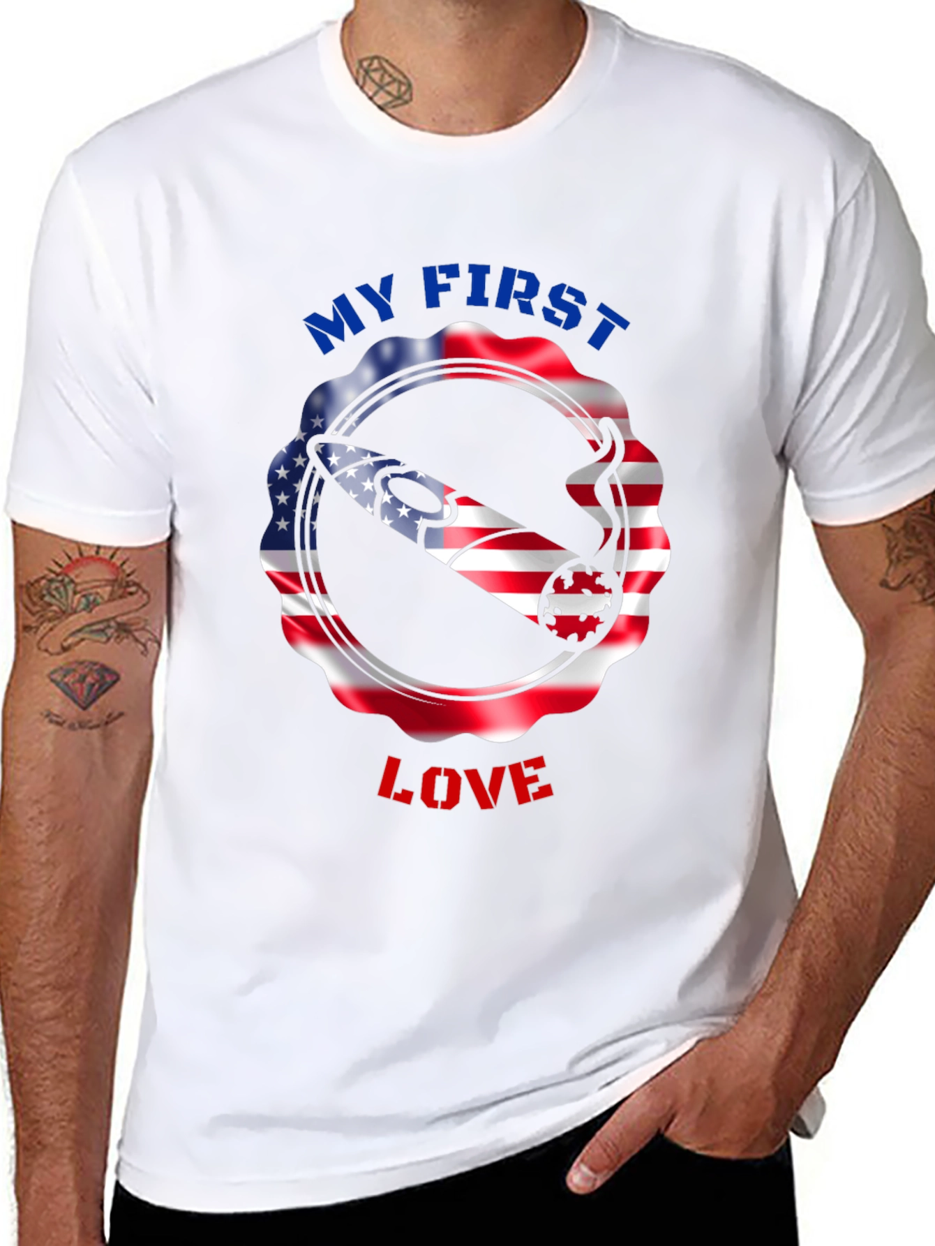 Black My First Love Graphic T-Shirt view 8